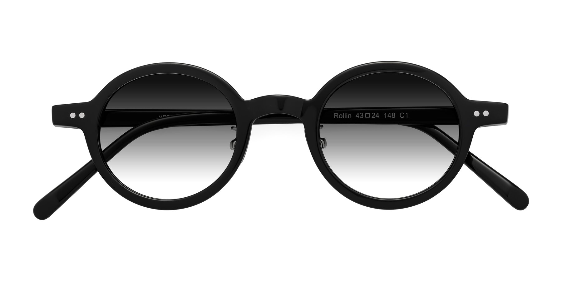 Folded Front of Rollin in Black with Gray Gradient Lenses