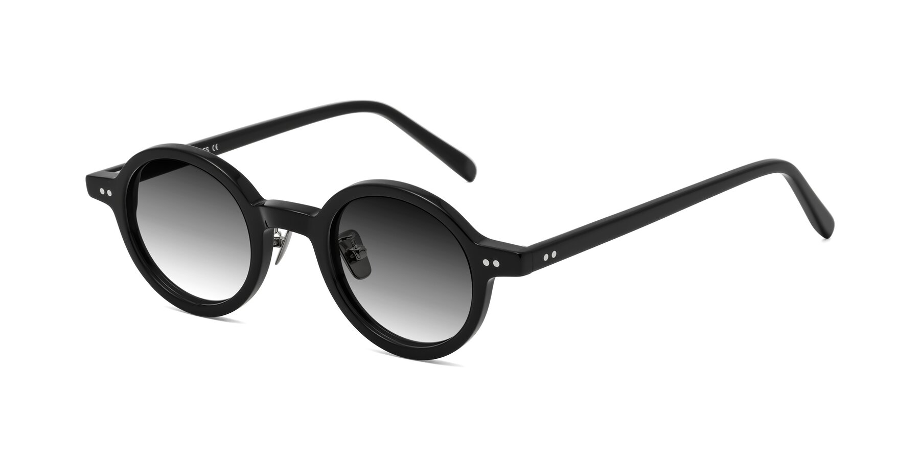 Angle of Rollin in Black with Gray Gradient Lenses