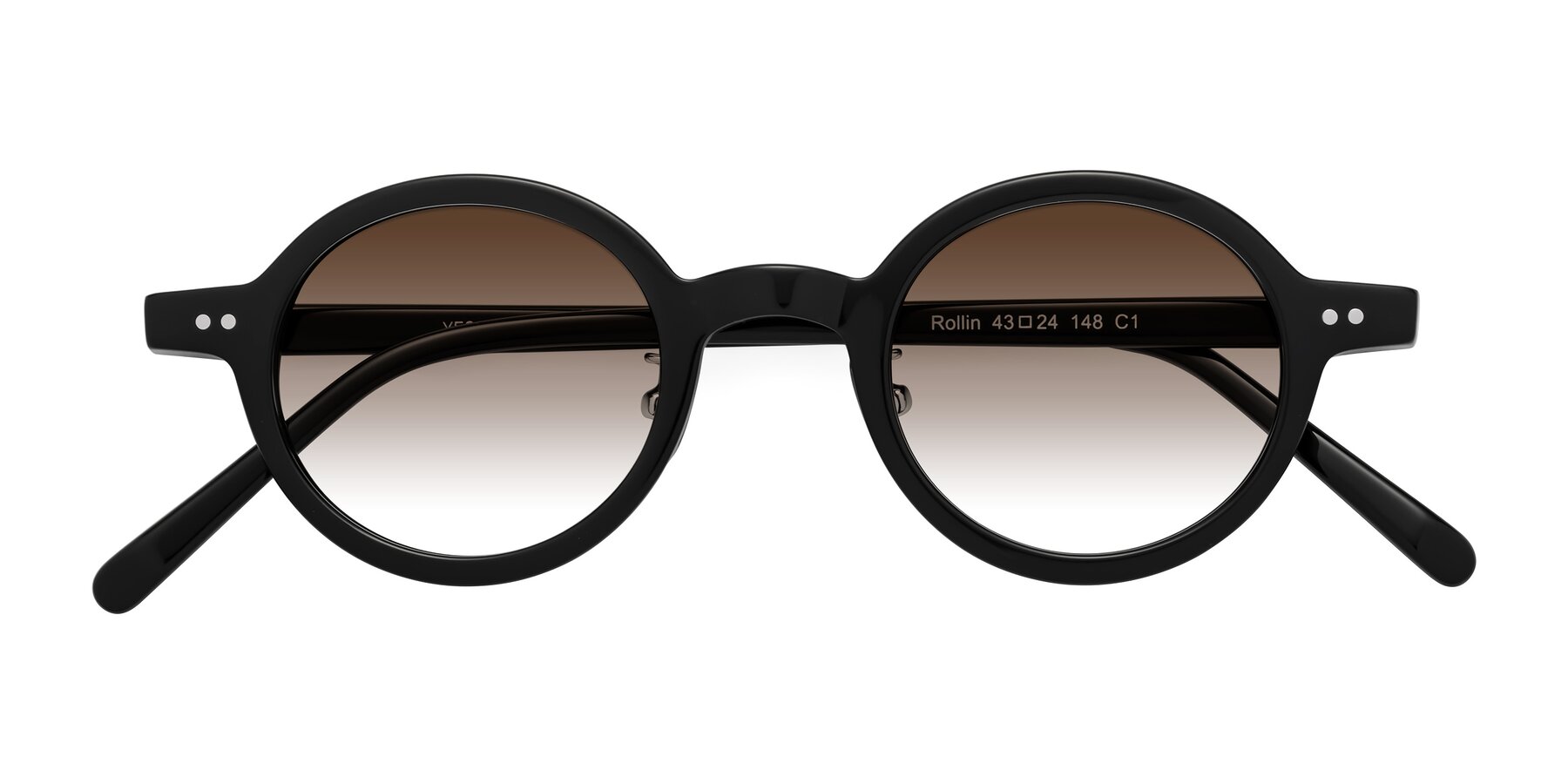 Folded Front of Rollin in Black with Brown Gradient Lenses