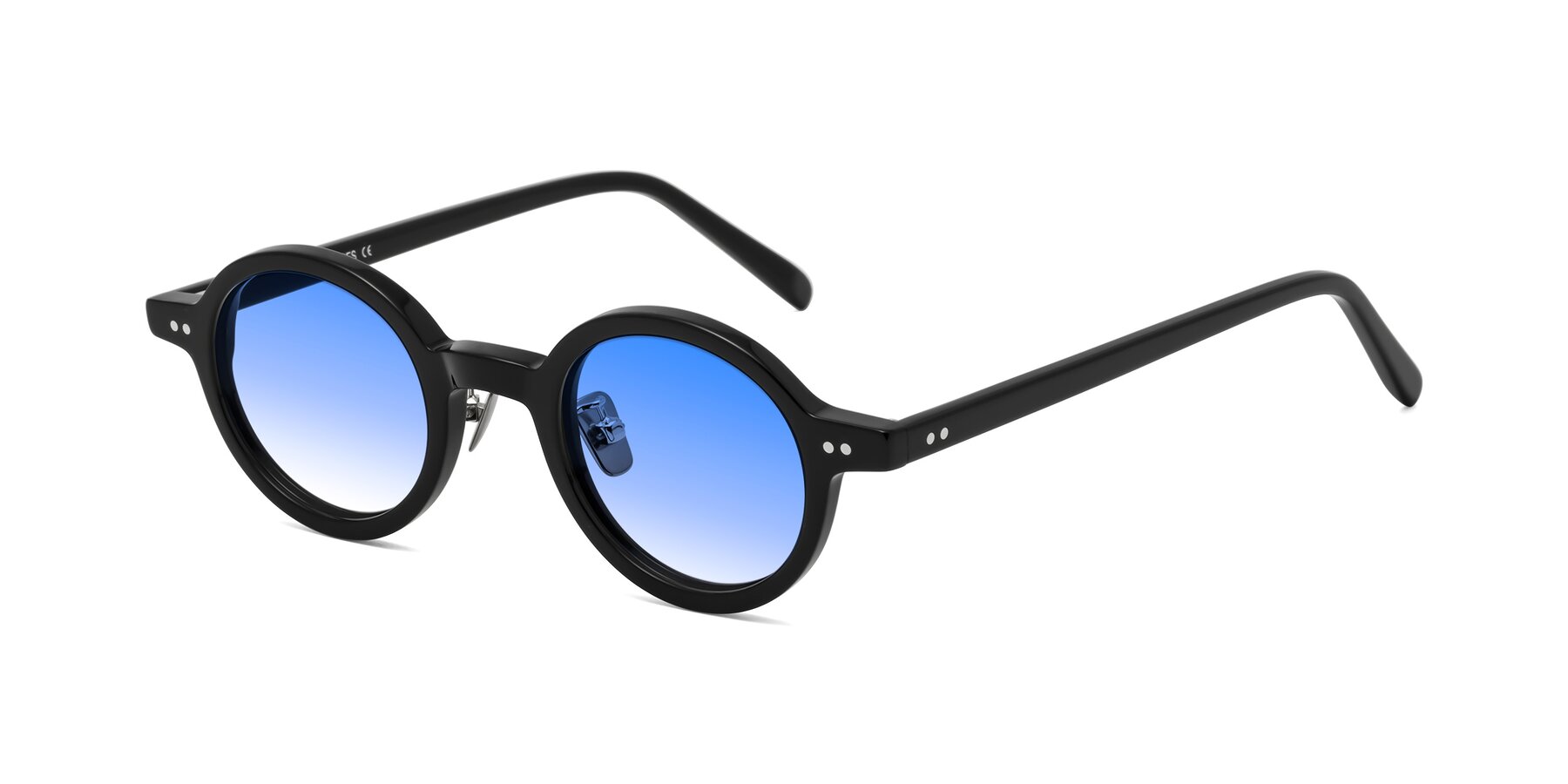 Angle of Rollin in Black with Blue Gradient Lenses