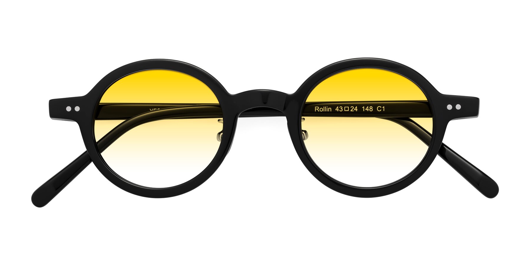 Folded Front of Rollin in Black with Yellow Gradient Lenses