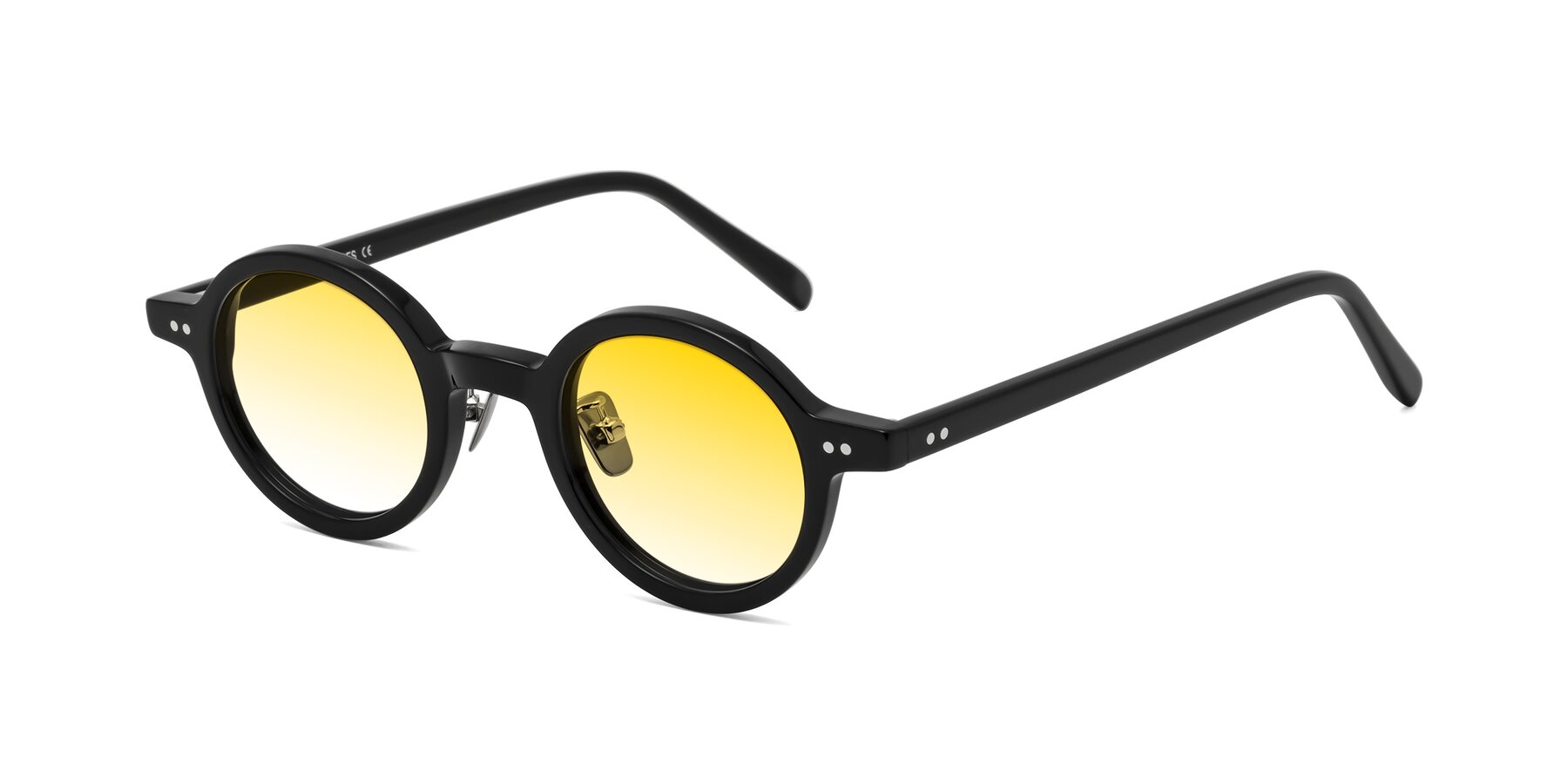 Angle of Rollin in Black with Yellow Gradient Lenses