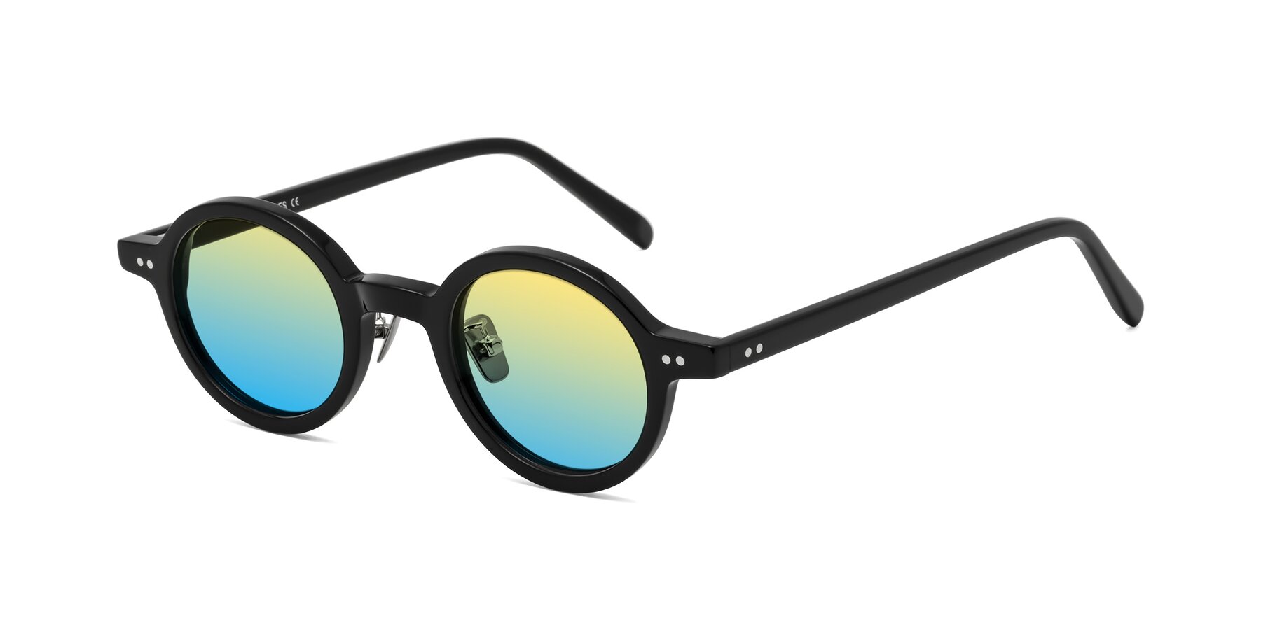 Angle of Rollin in Black with Yellow / Blue Gradient Lenses