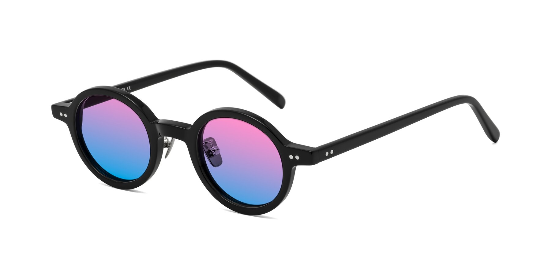 Angle of Rollin in Black with Pink / Blue Gradient Lenses