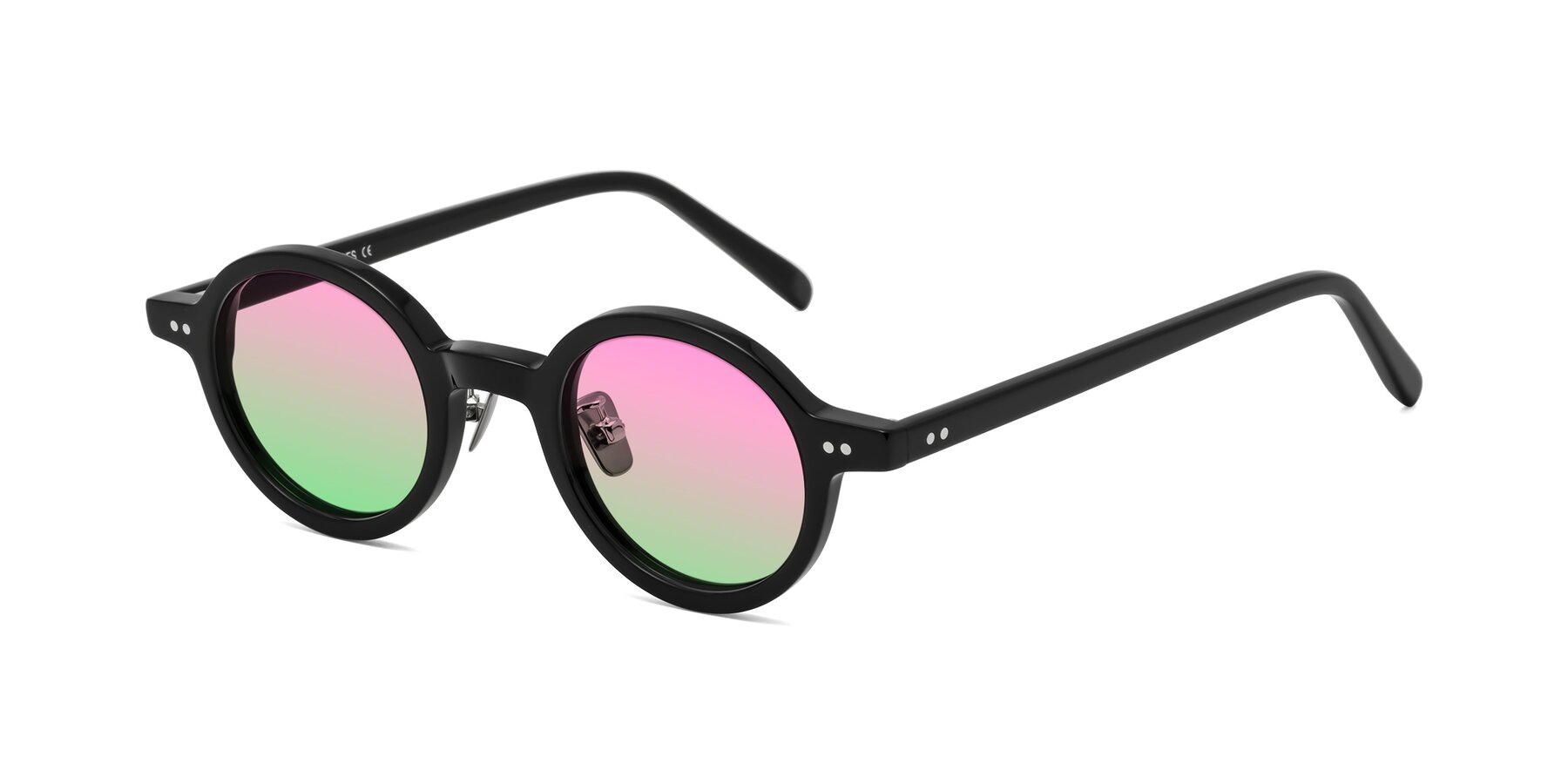 Angle of Rollin in Black with Pink / Green Gradient Lenses