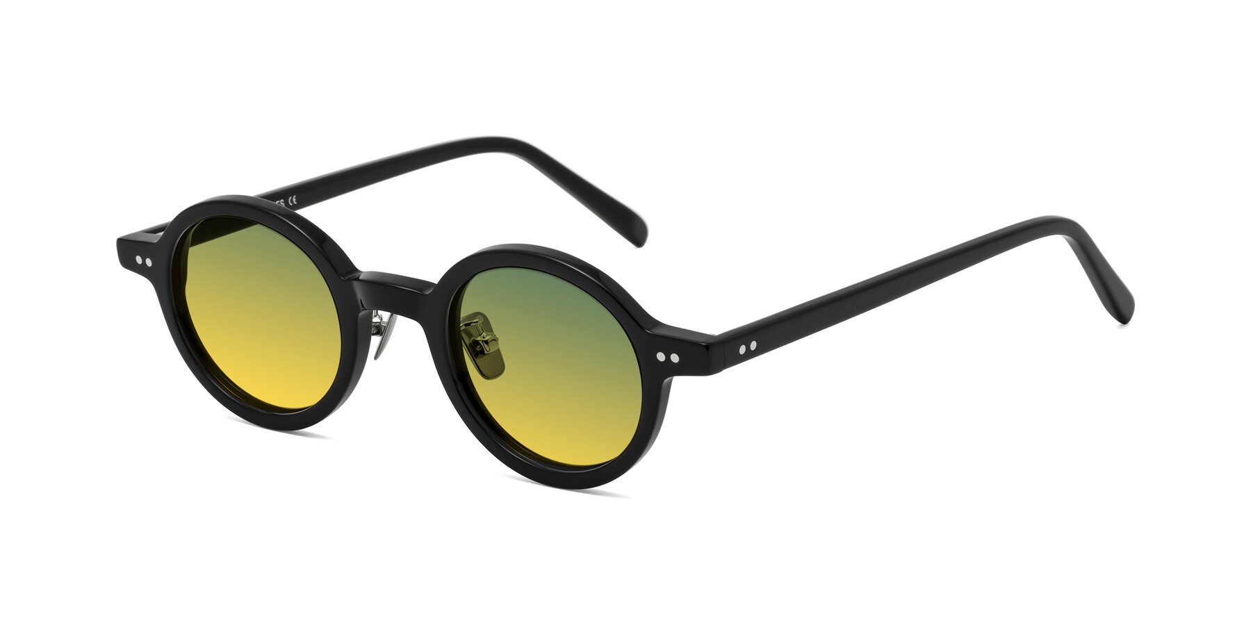 Angle of Rollin in Black with Green / Yellow Gradient Lenses