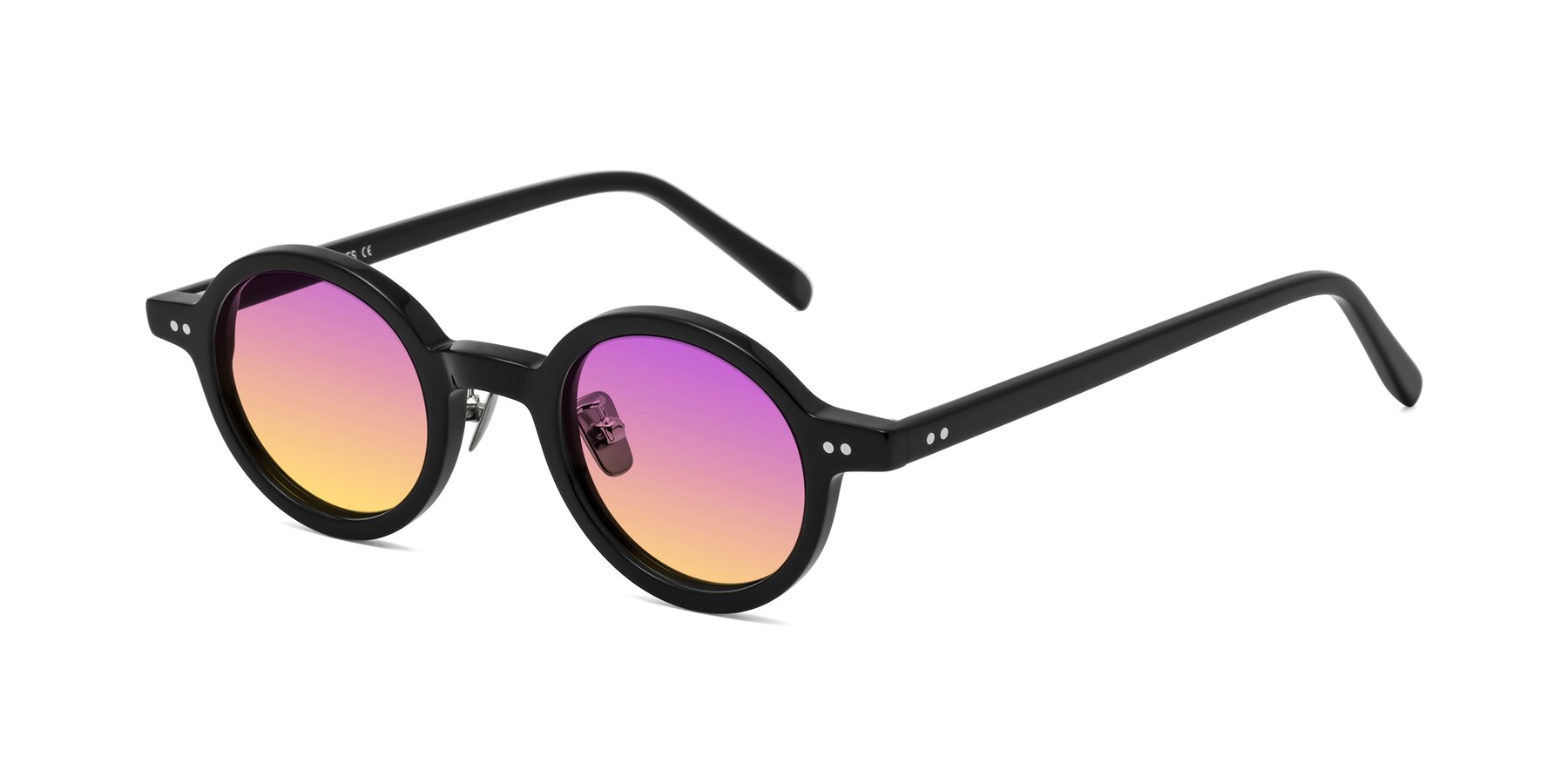 Angle of Rollin in Black with Purple / Yellow Gradient Lenses