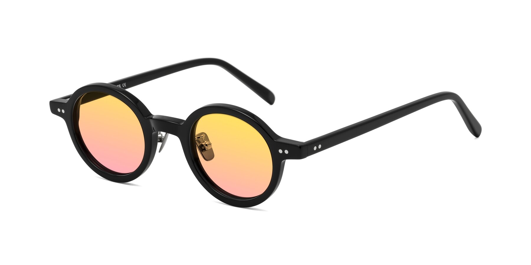 Angle of Rollin in Black with Yellow / Pink Gradient Lenses
