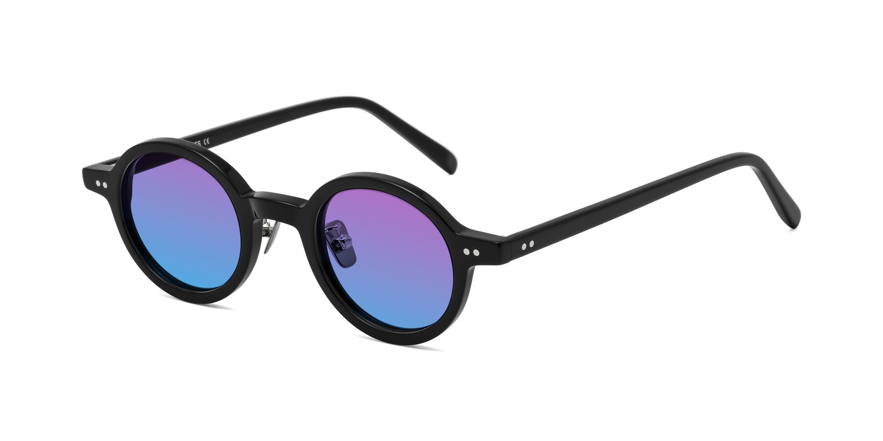 Angle of Rollin in Black with Purple / Blue Gradient Lenses