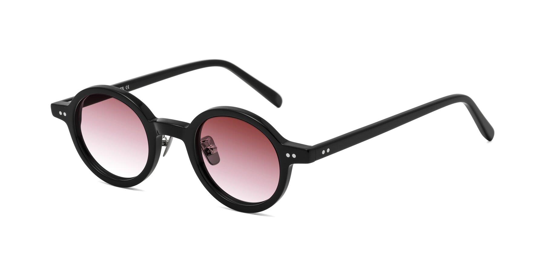 Angle of Rollin in Black with Garnet Gradient Lenses