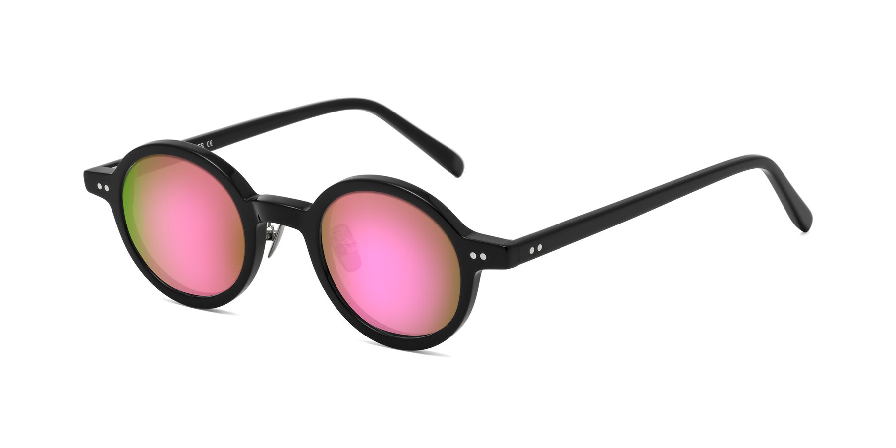Angle of Rollin in Black with Pink Mirrored Lenses