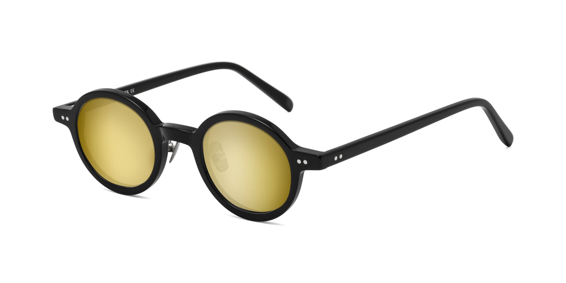 Angle of Rollin in Black with Gold Mirrored Lenses