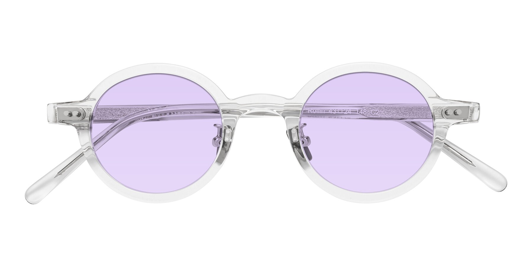 Folded Front of Rollin in Clear with Light Purple Tinted Lenses