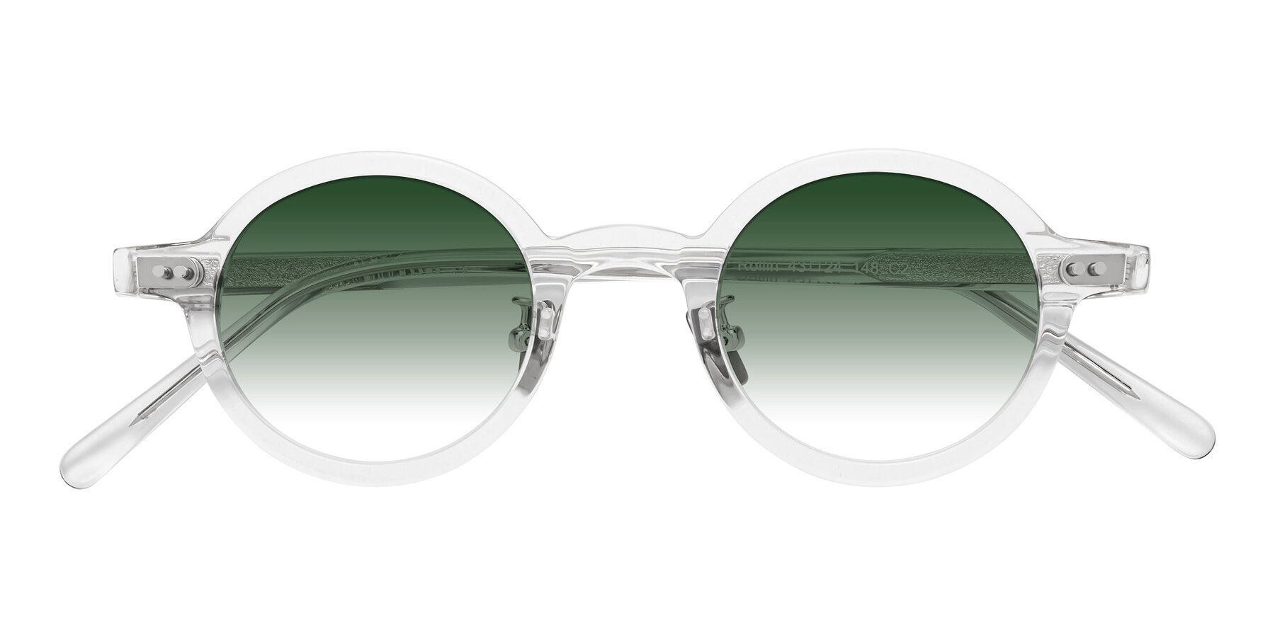 Folded Front of Rollin in Clear with Green Gradient Lenses