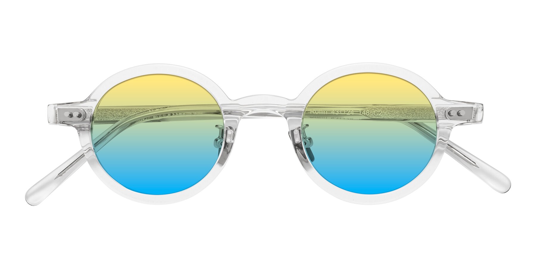 Folded Front of Rollin in Clear with Yellow / Blue Gradient Lenses