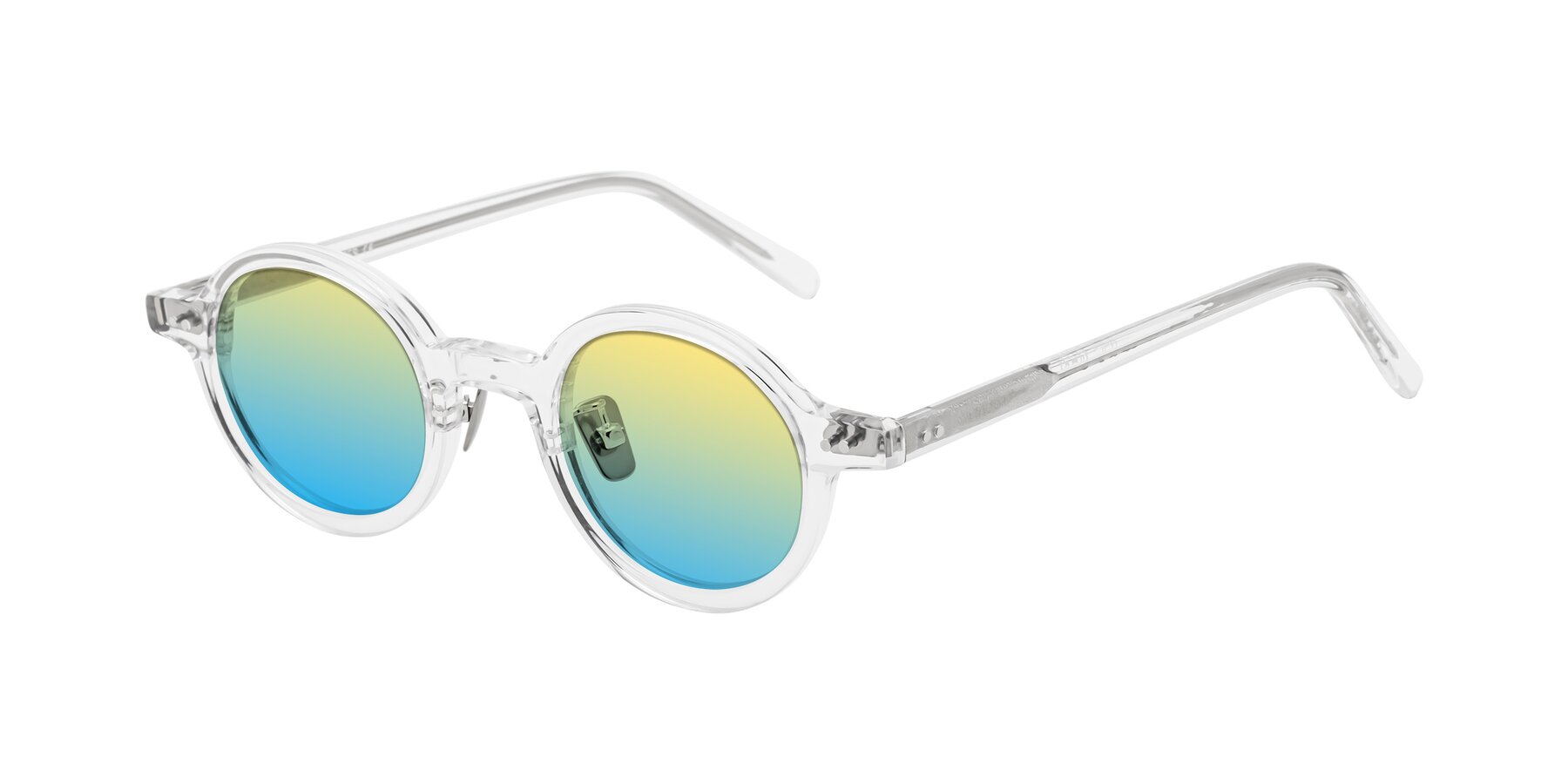 Angle of Rollin in Clear with Yellow / Blue Gradient Lenses