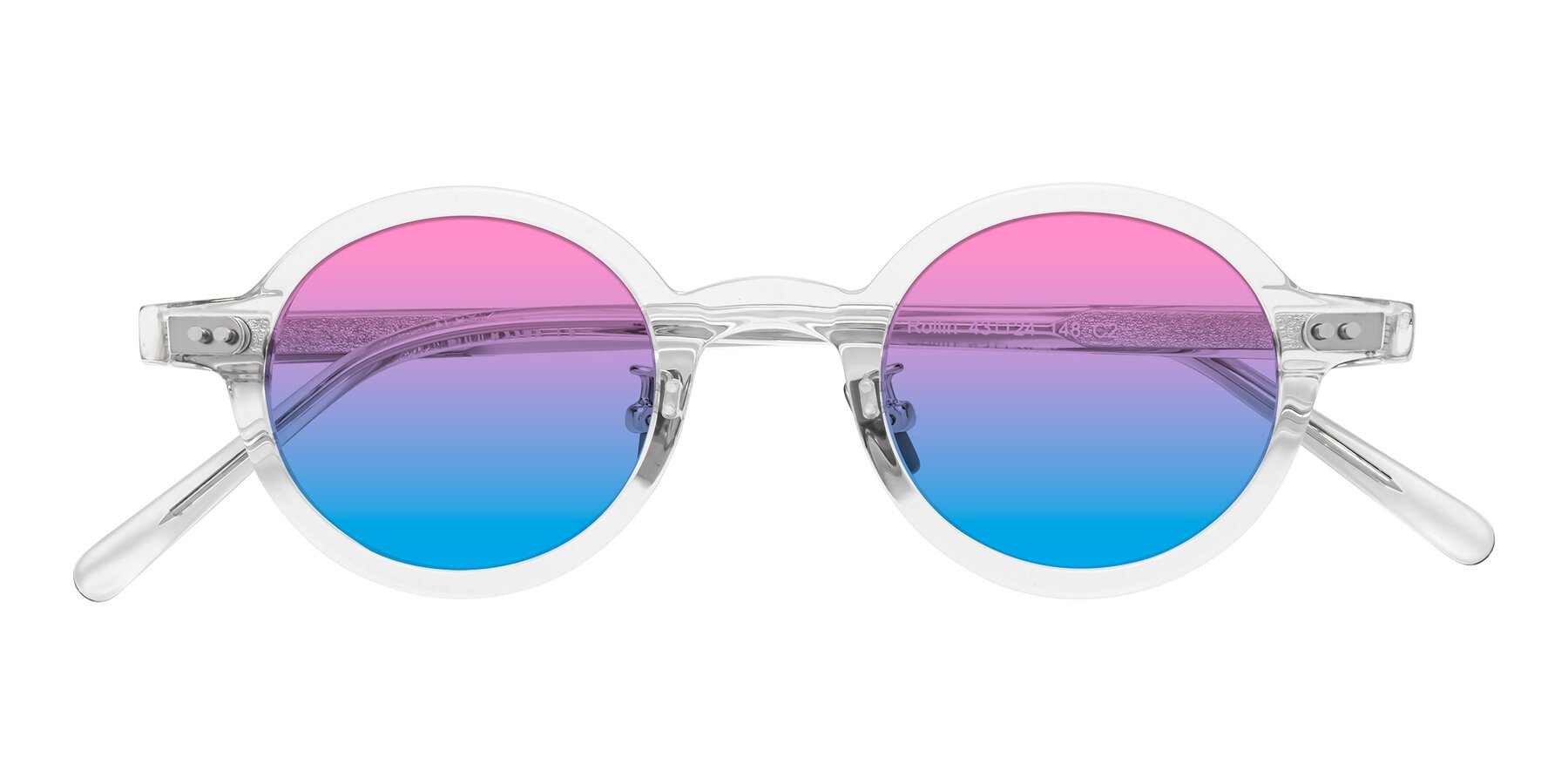 Folded Front of Rollin in Clear with Pink / Blue Gradient Lenses