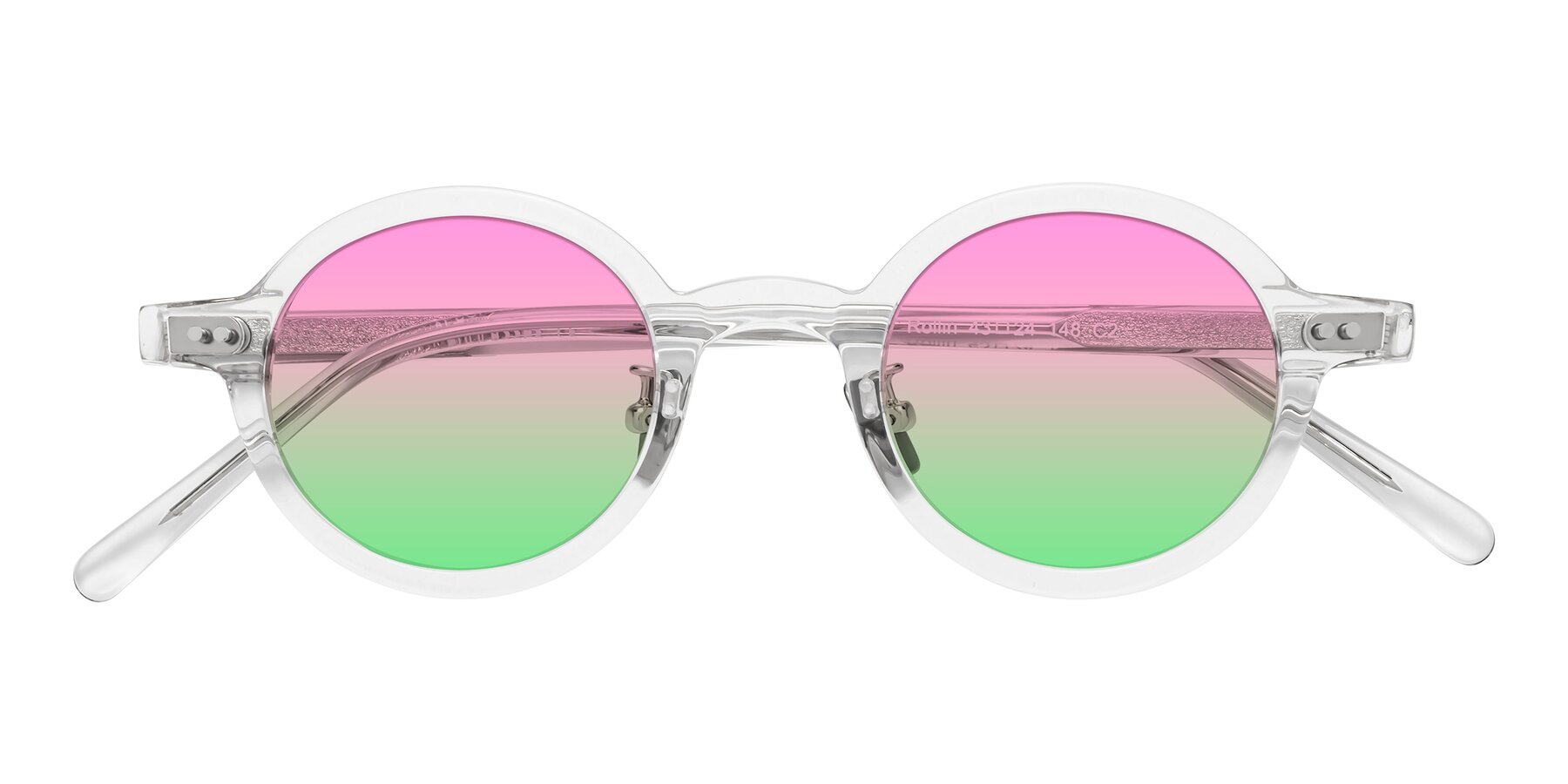 Folded Front of Rollin in Clear with Pink / Green Gradient Lenses