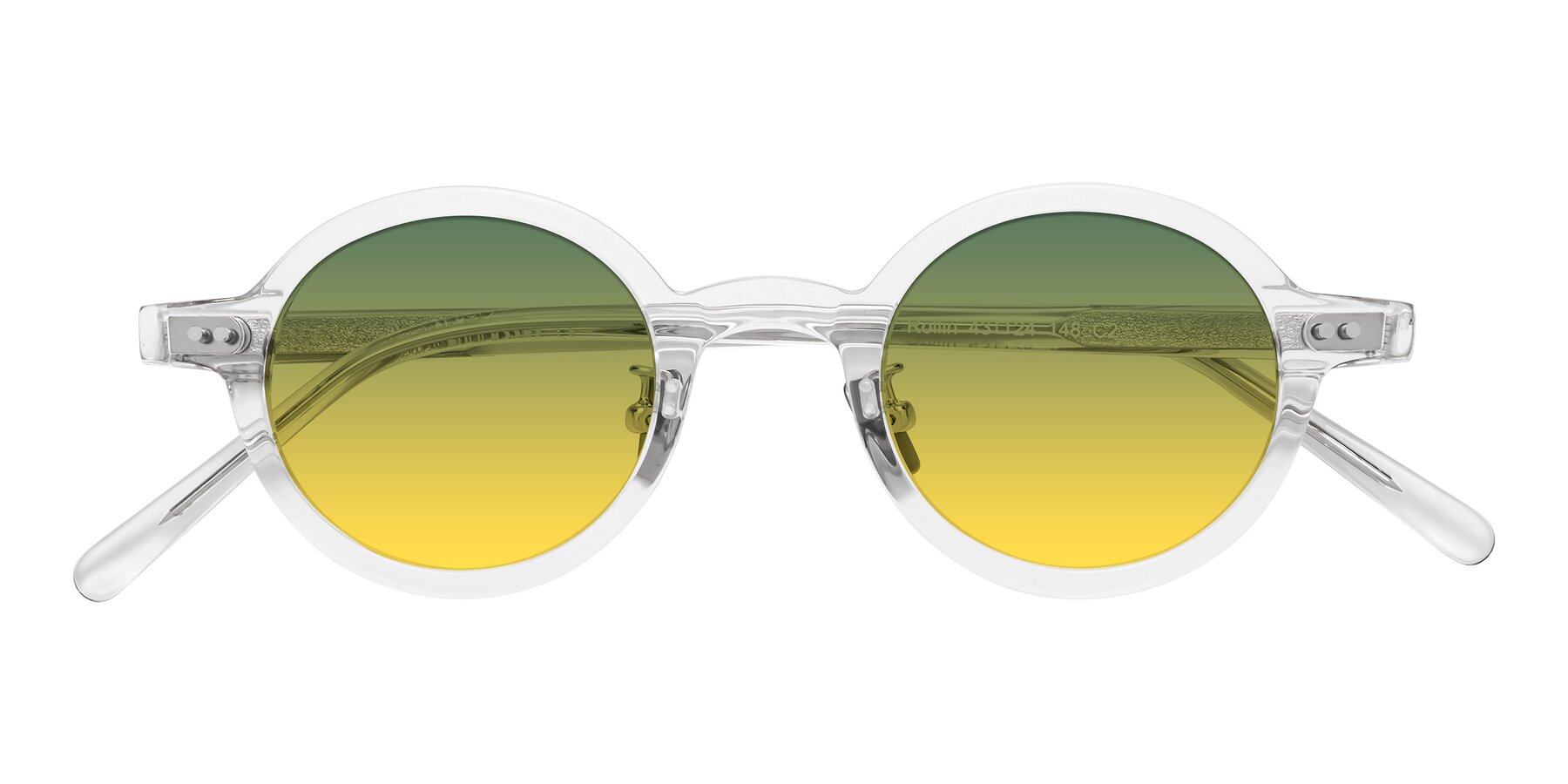 Folded Front of Rollin in Clear with Green / Yellow Gradient Lenses