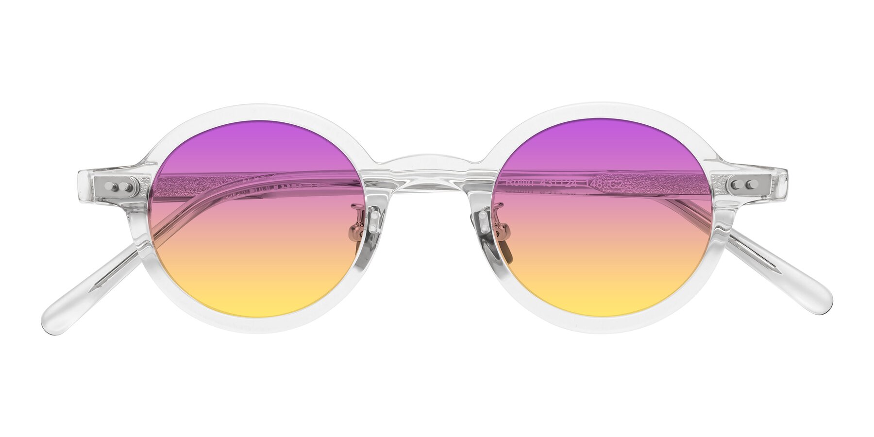 Folded Front of Rollin in Clear with Purple / Yellow Gradient Lenses