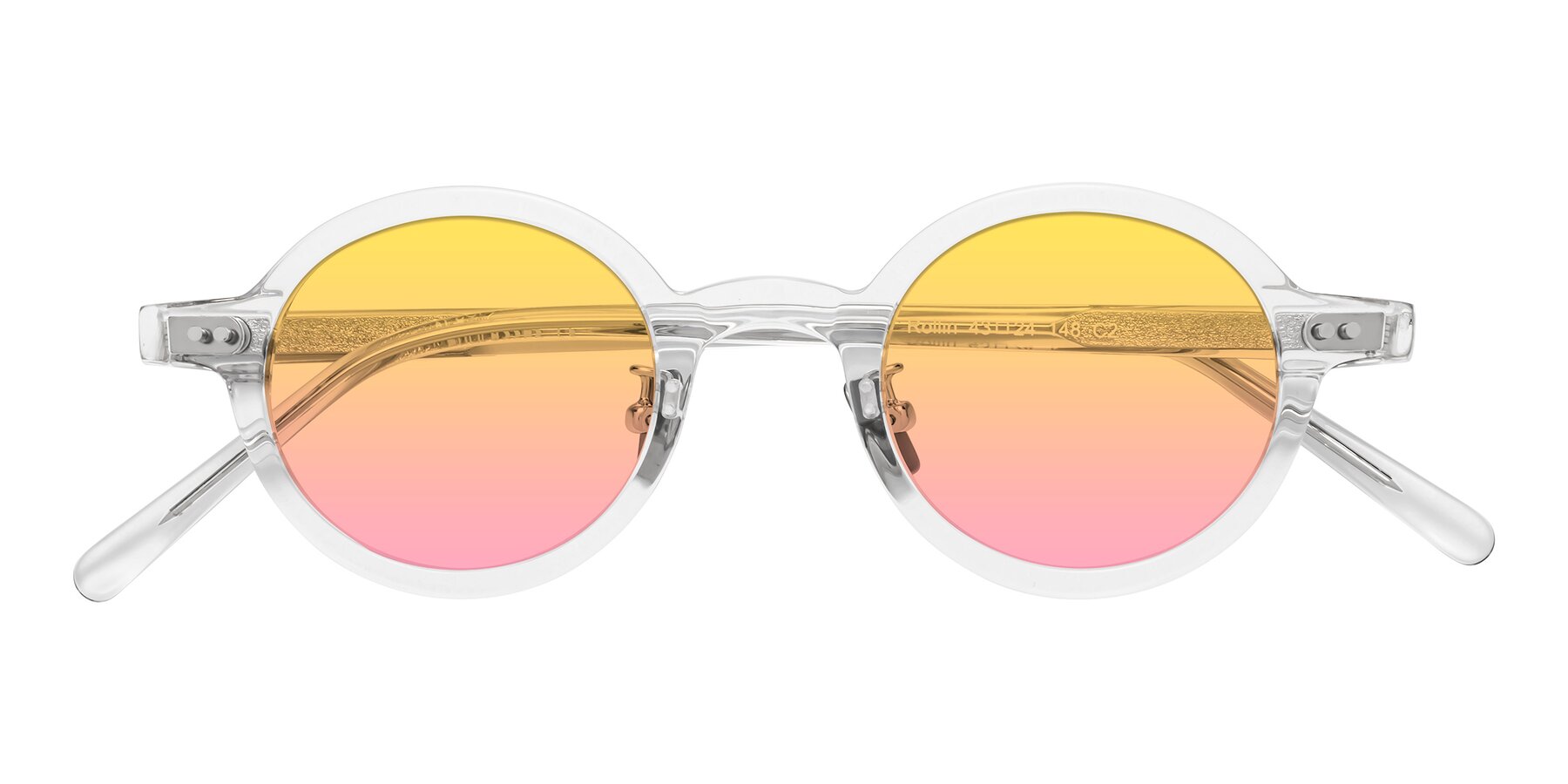 Folded Front of Rollin in Clear with Yellow / Pink Gradient Lenses
