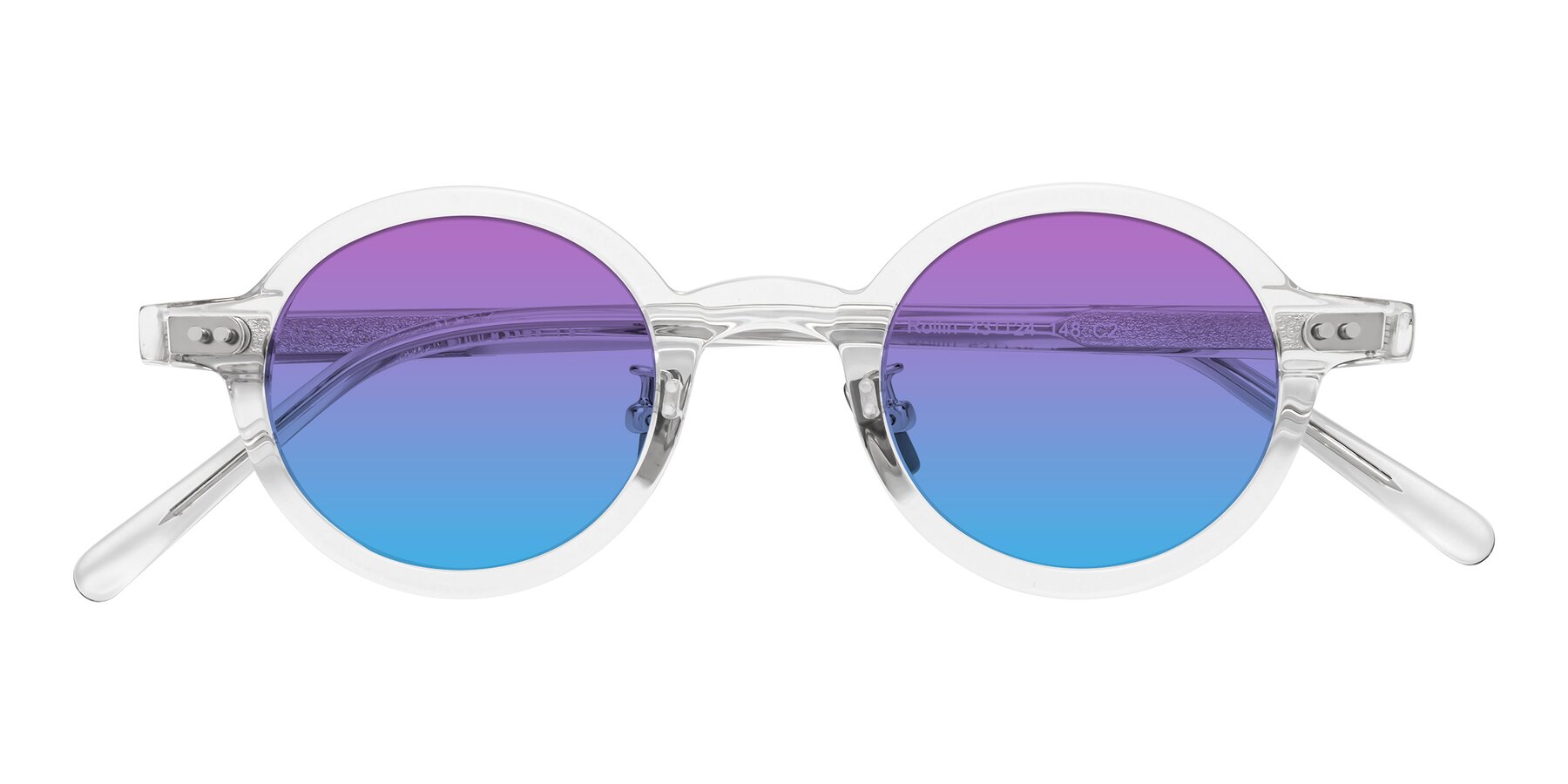 Folded Front of Rollin in Clear with Purple / Blue Gradient Lenses