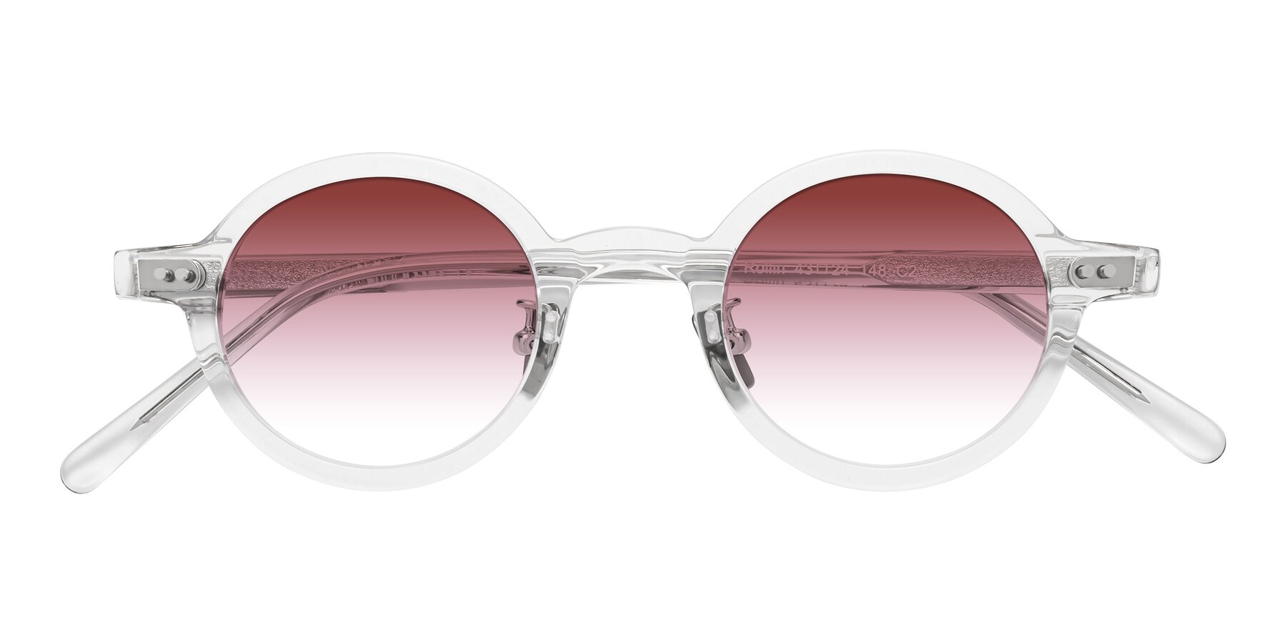 Folded Front of Rollin in Clear with Garnet Gradient Lenses