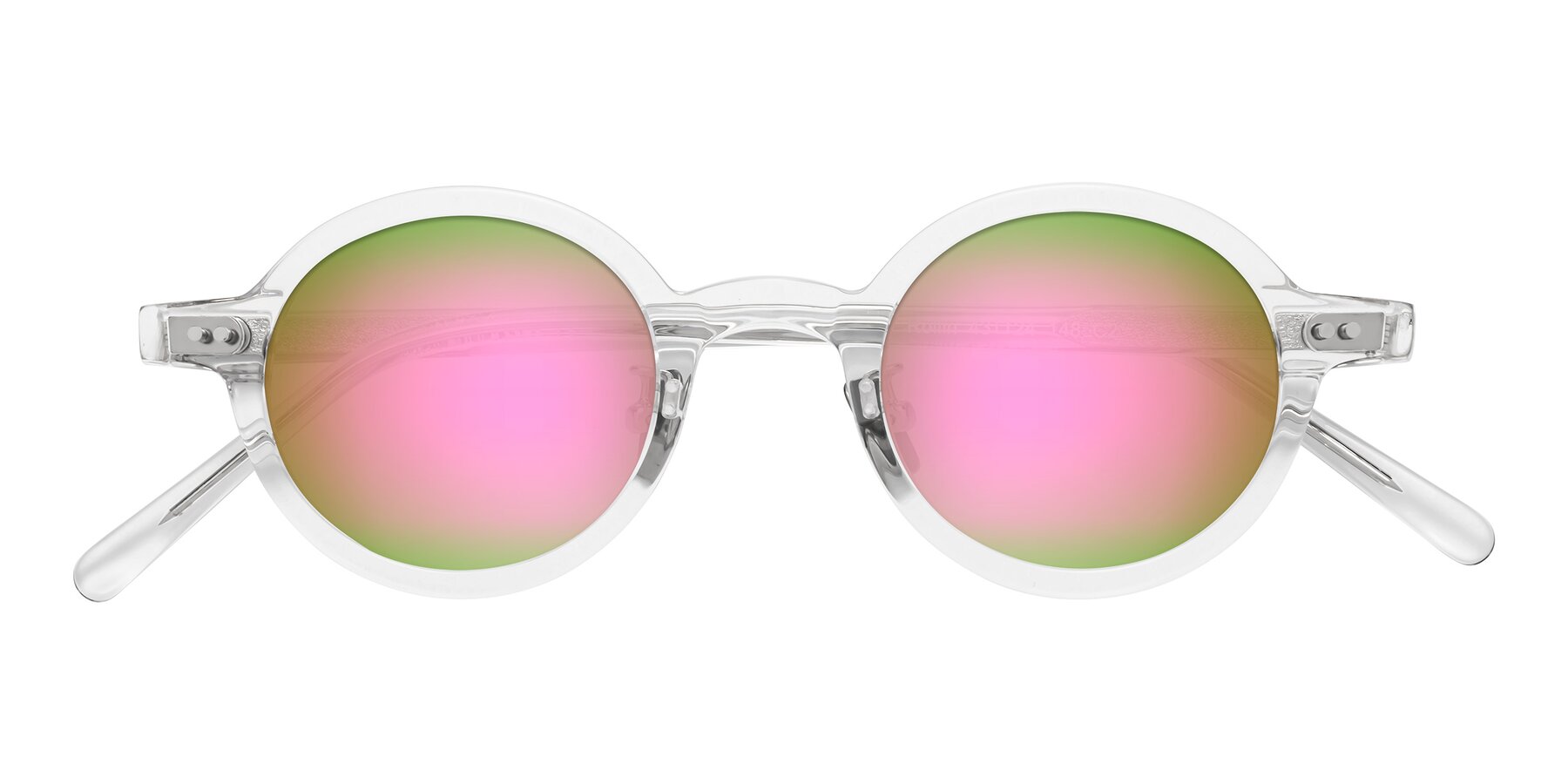 Folded Front of Rollin in Clear with Pink Mirrored Lenses