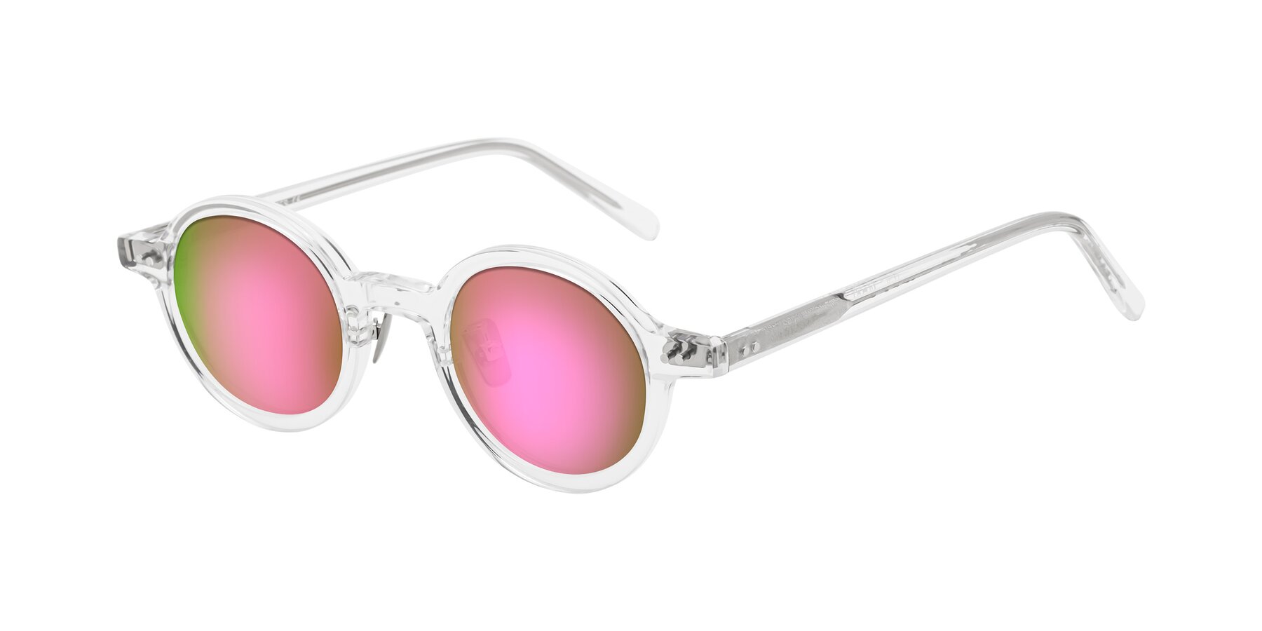 Angle of Rollin in Clear with Pink Mirrored Lenses