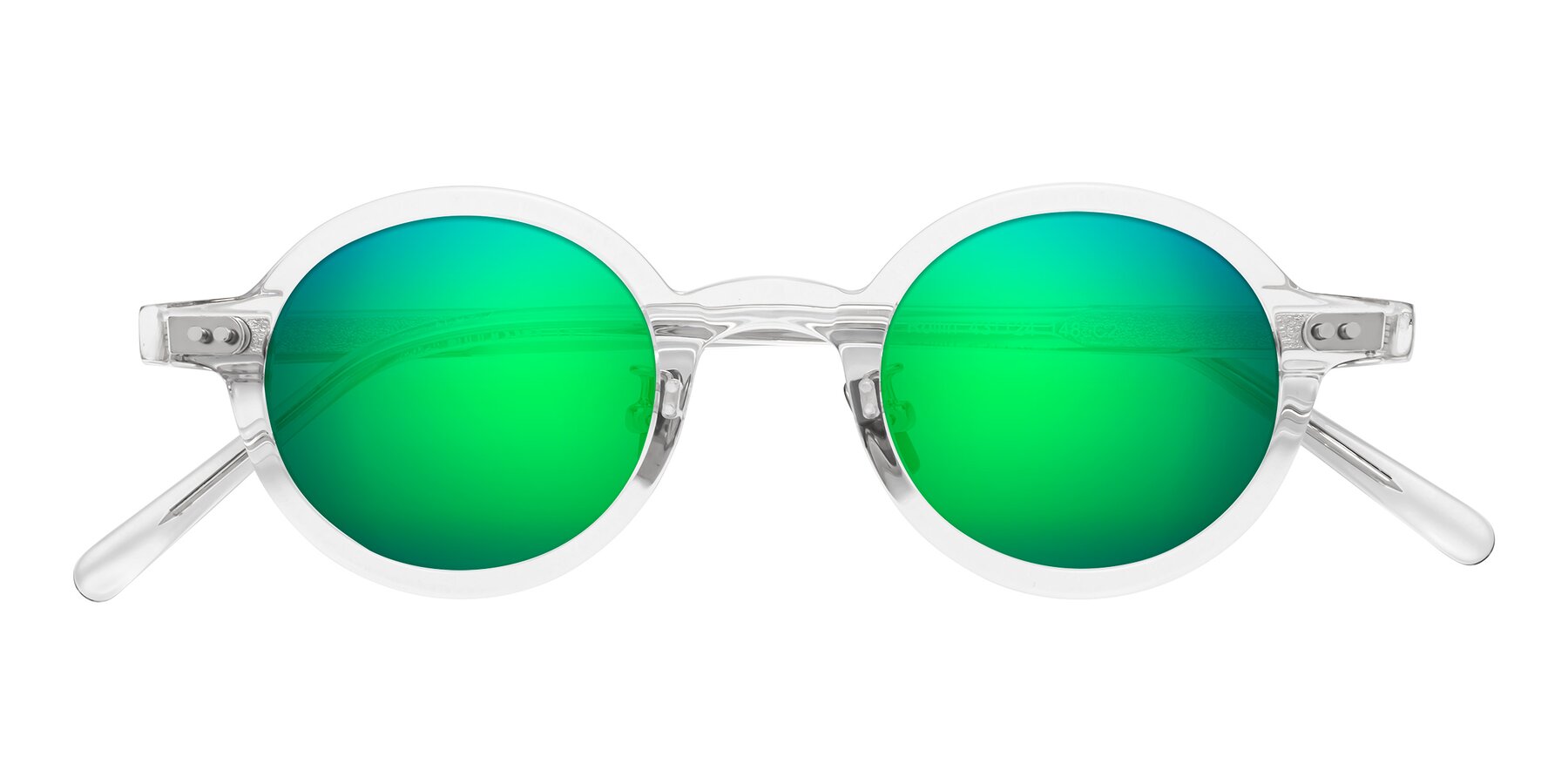 Folded Front of Rollin in Clear with Green Mirrored Lenses