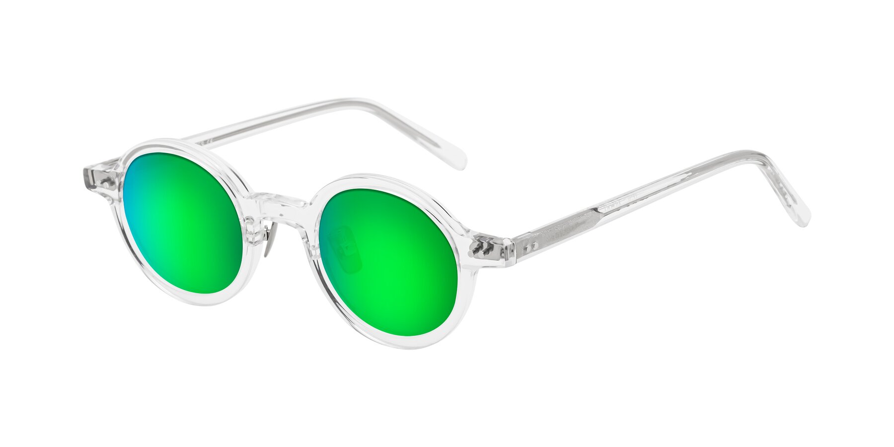 Angle of Rollin in Clear with Green Mirrored Lenses