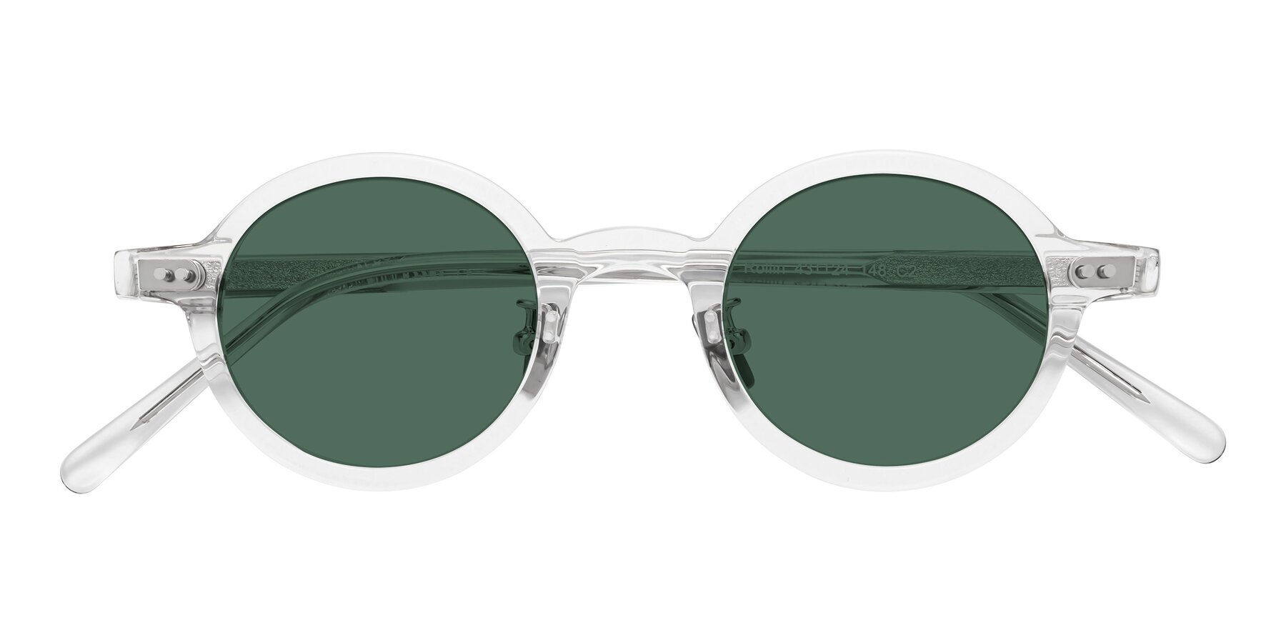 Folded Front of Rollin in Clear with Green Polarized Lenses
