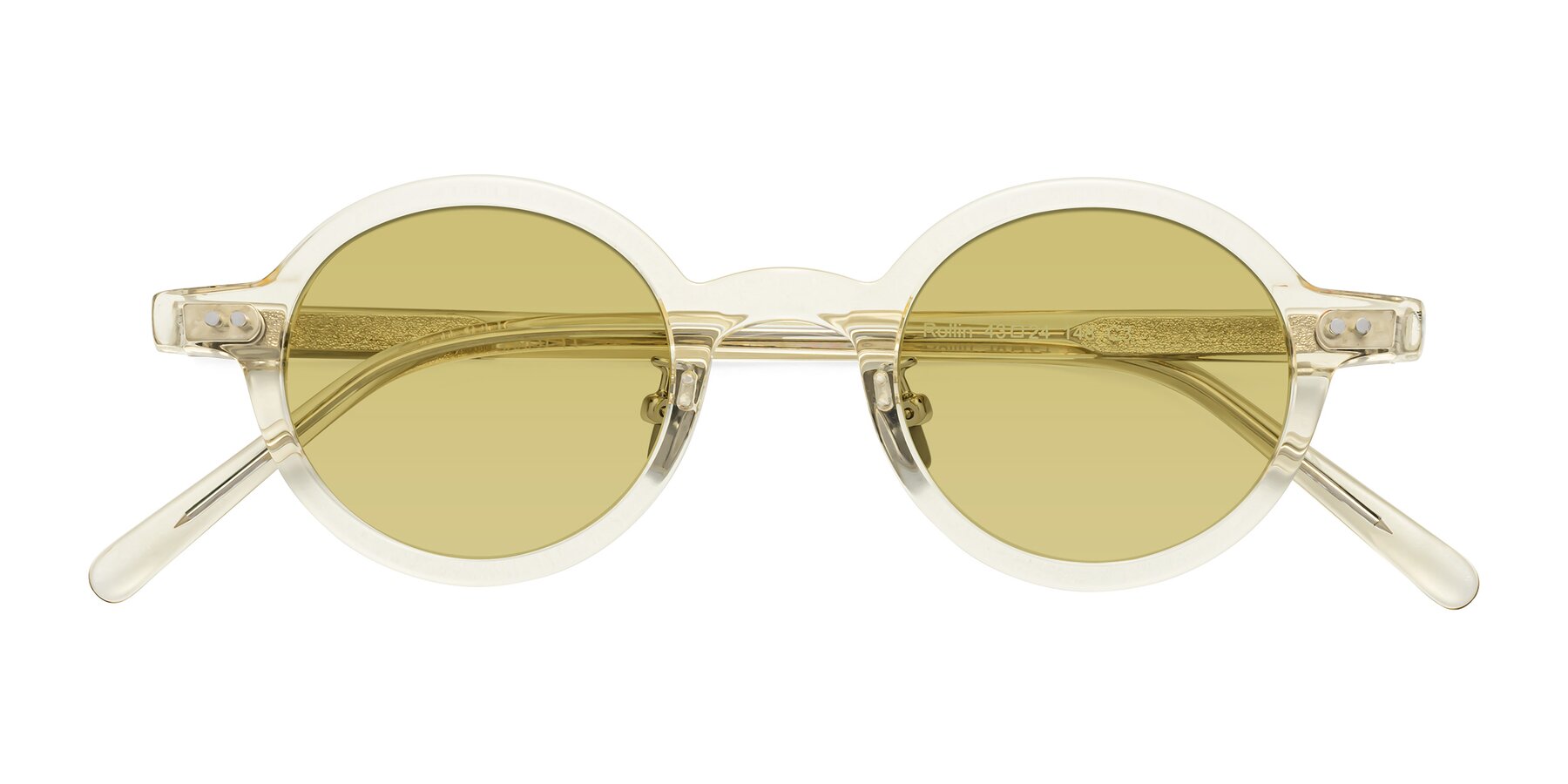 Folded Front of Rollin in Transparent Yellow with Medium Champagne Tinted Lenses