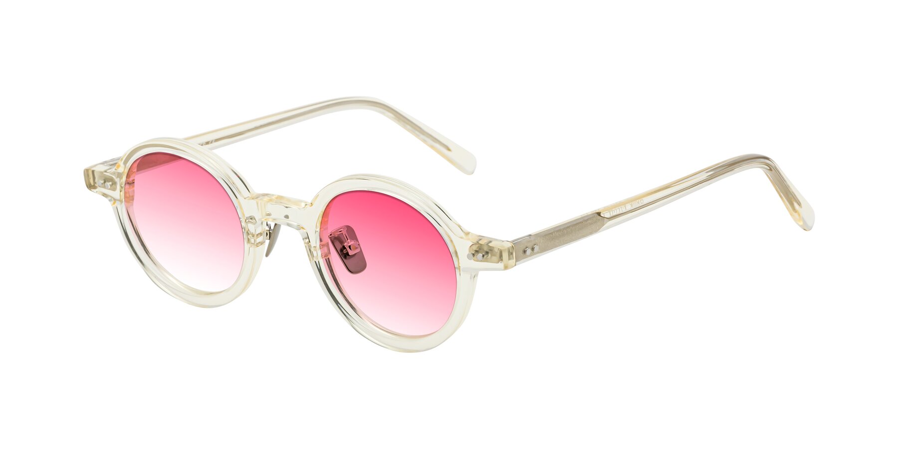 Angle of Rollin in Transparent Yellow with Pink Gradient Lenses