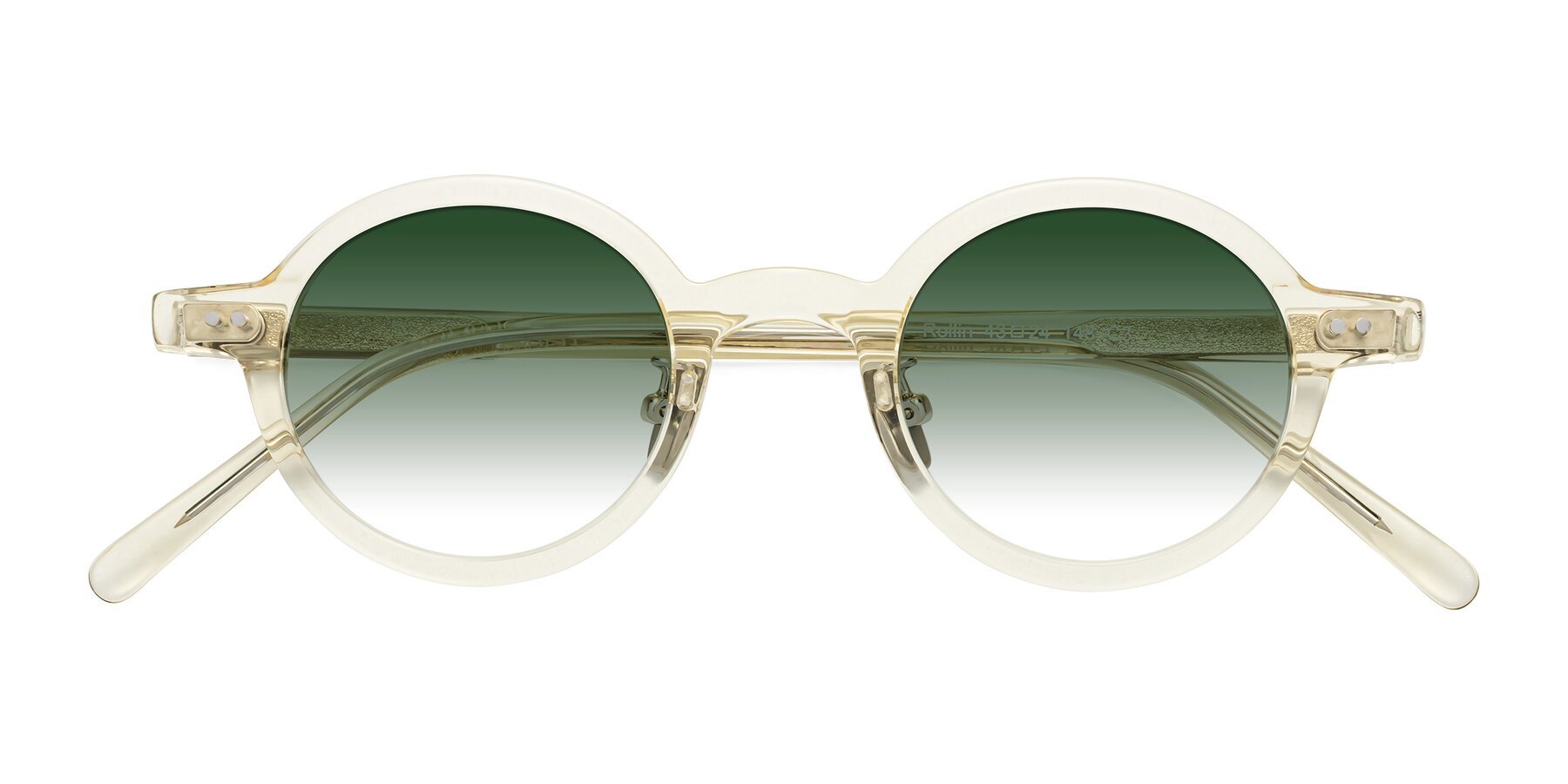 Folded Front of Rollin in Transparent Yellow with Green Gradient Lenses