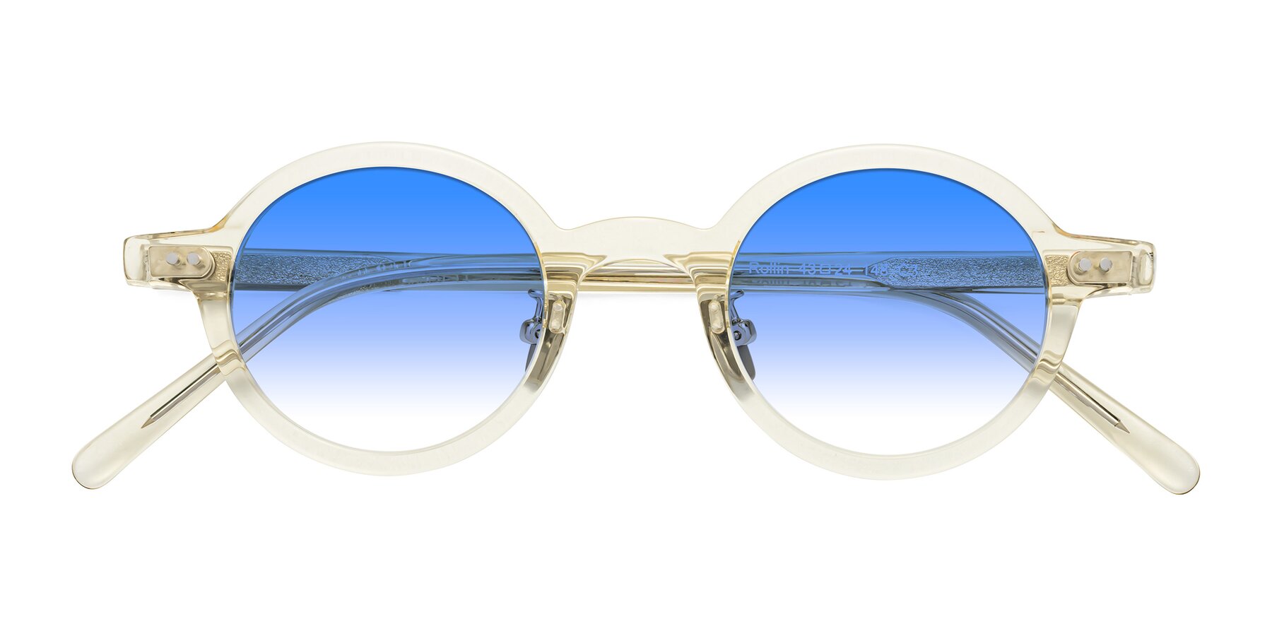 Folded Front of Rollin in Transparent Yellow with Blue Gradient Lenses