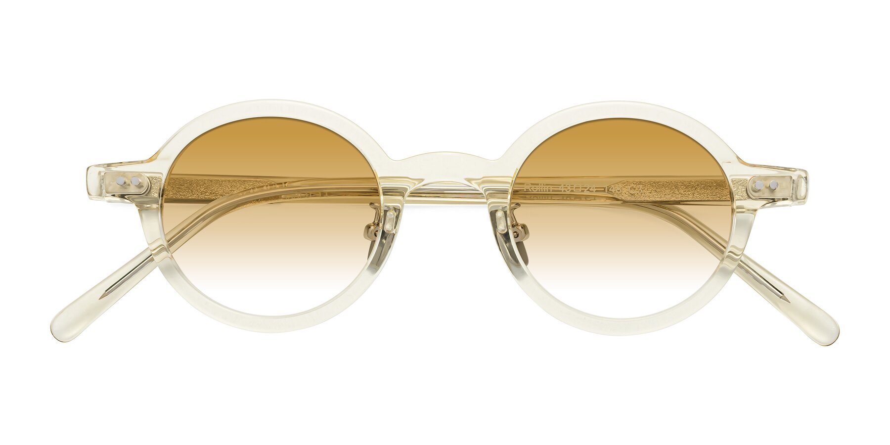 Folded Front of Rollin in Transparent Yellow with Champagne Gradient Lenses
