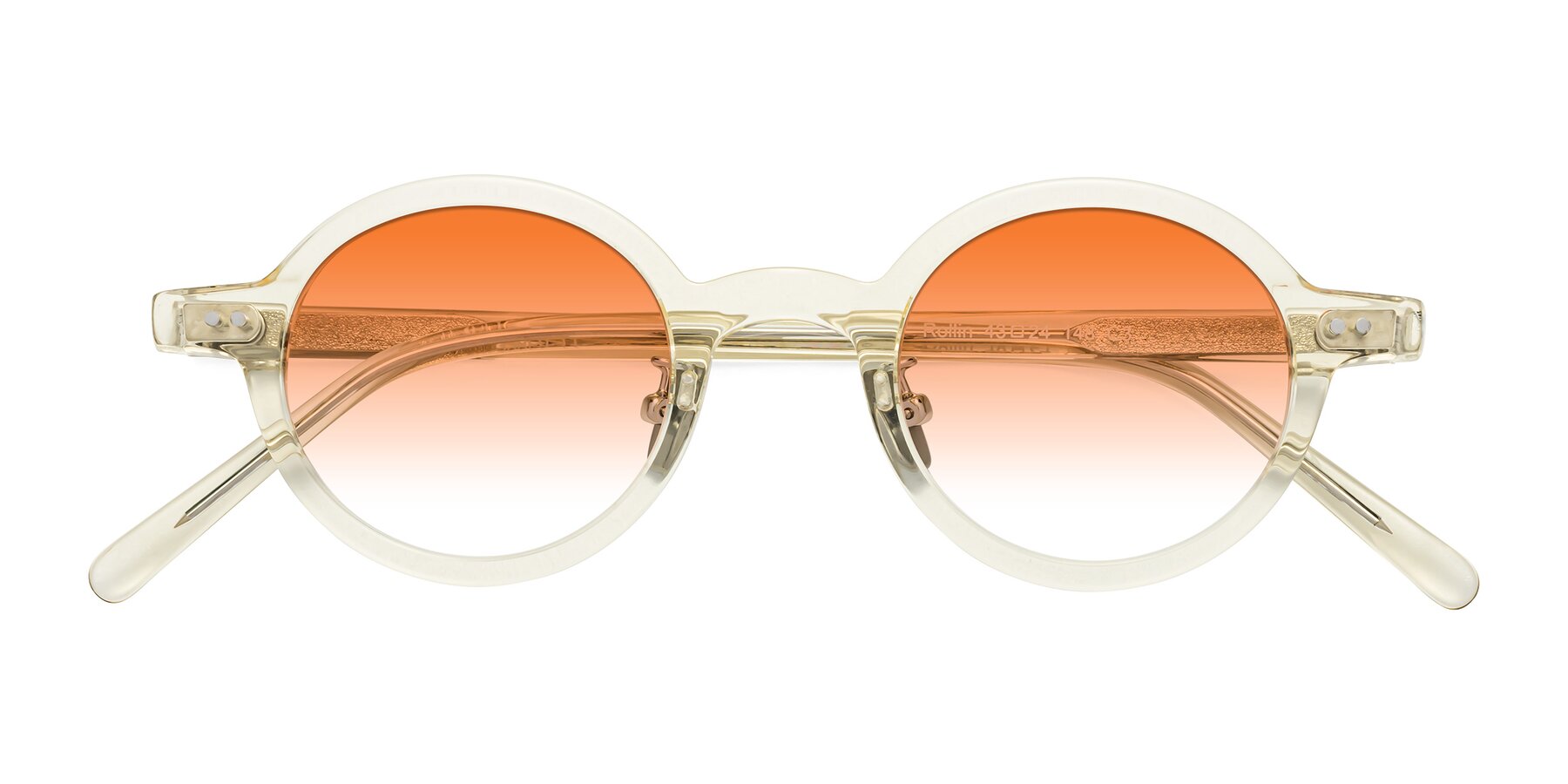 Folded Front of Rollin in Transparent Yellow with Orange Gradient Lenses