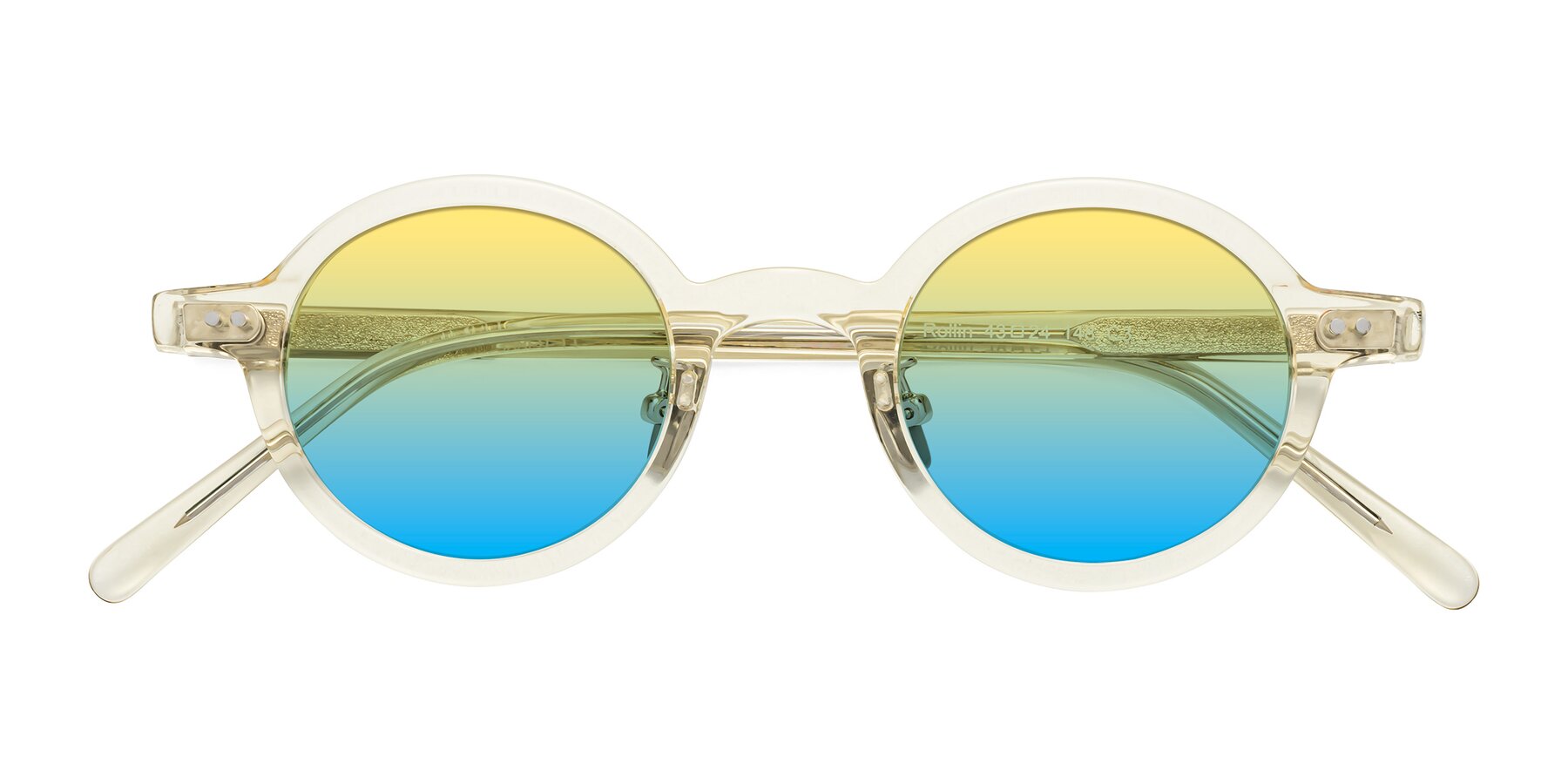 Folded Front of Rollin in Transparent Yellow with Yellow / Blue Gradient Lenses