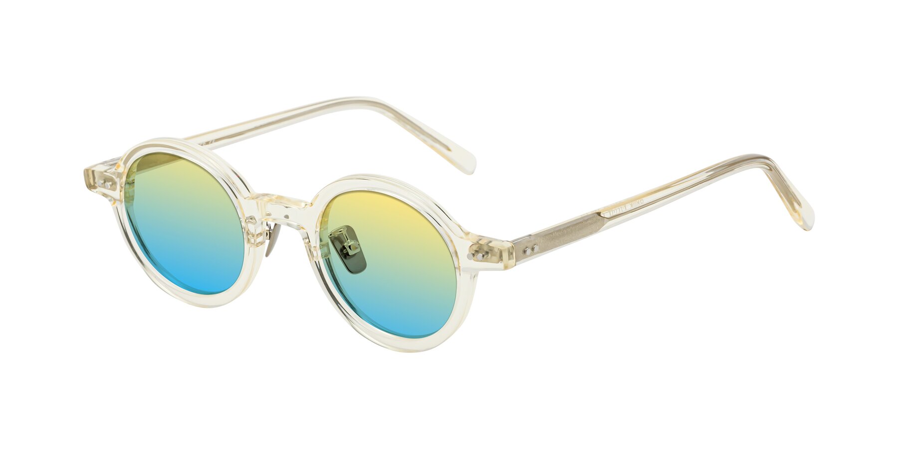 Angle of Rollin in Transparent Yellow with Yellow / Blue Gradient Lenses
