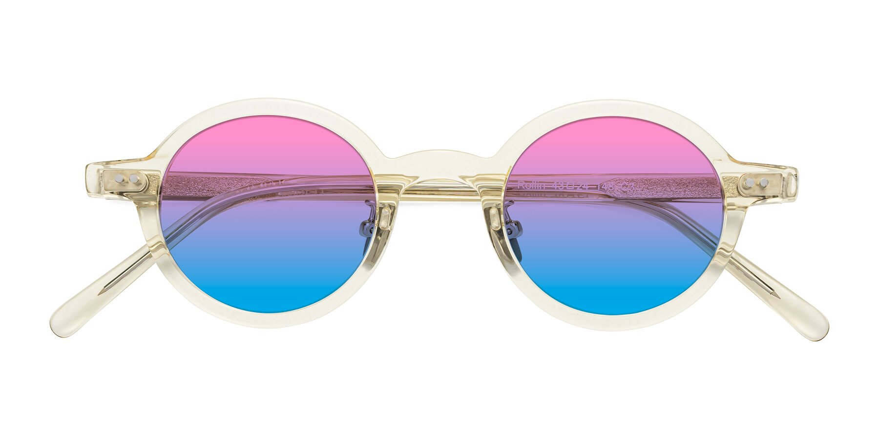 Folded Front of Rollin in Transparent Yellow with Pink / Blue Gradient Lenses