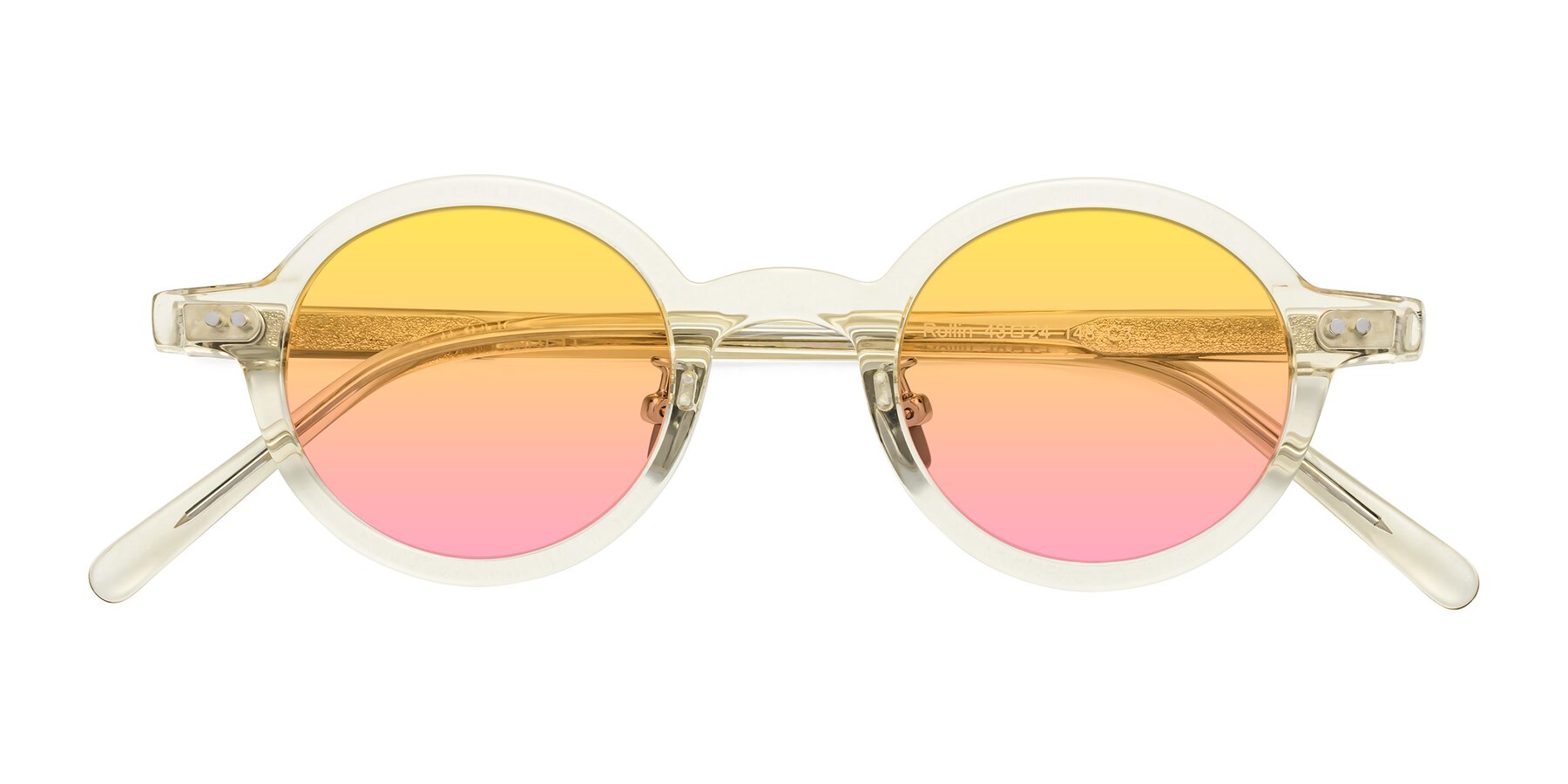 Folded Front of Rollin in Transparent Yellow with Yellow / Pink Gradient Lenses
