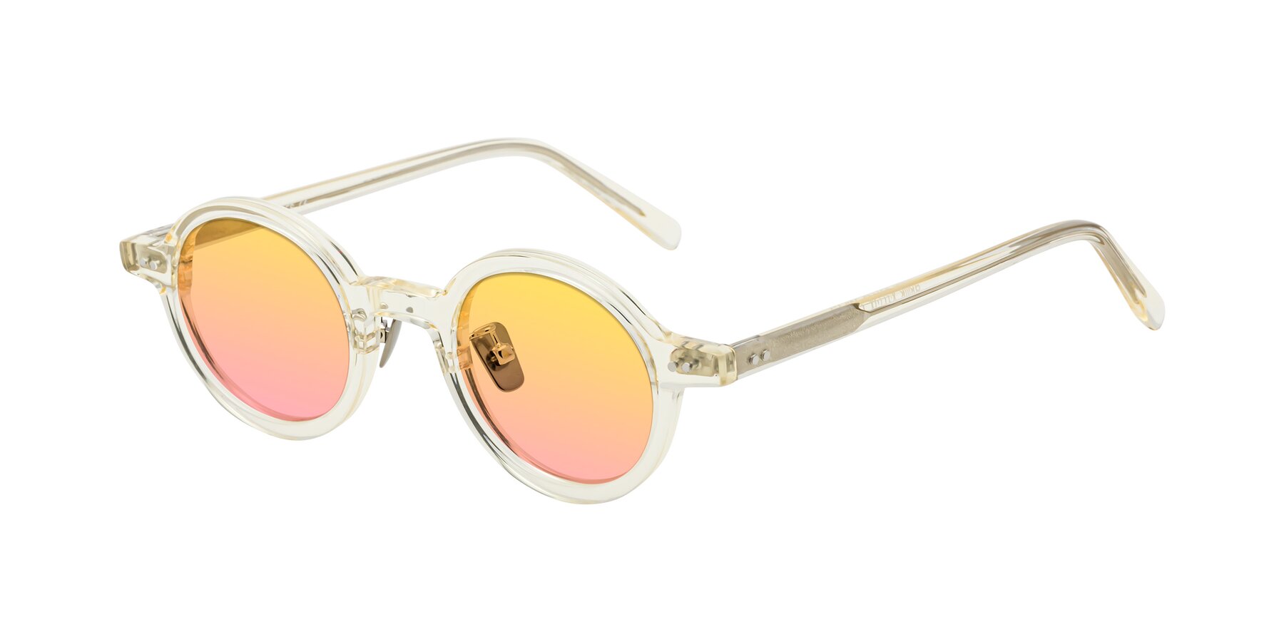 Angle of Rollin in Transparent Yellow with Yellow / Pink Gradient Lenses