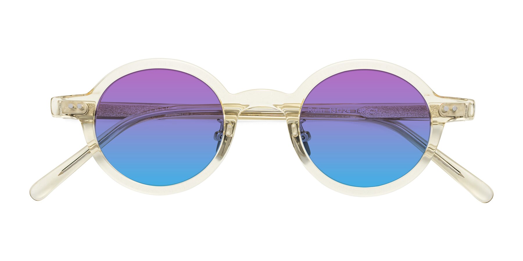 Folded Front of Rollin in Transparent Yellow with Purple / Blue Gradient Lenses