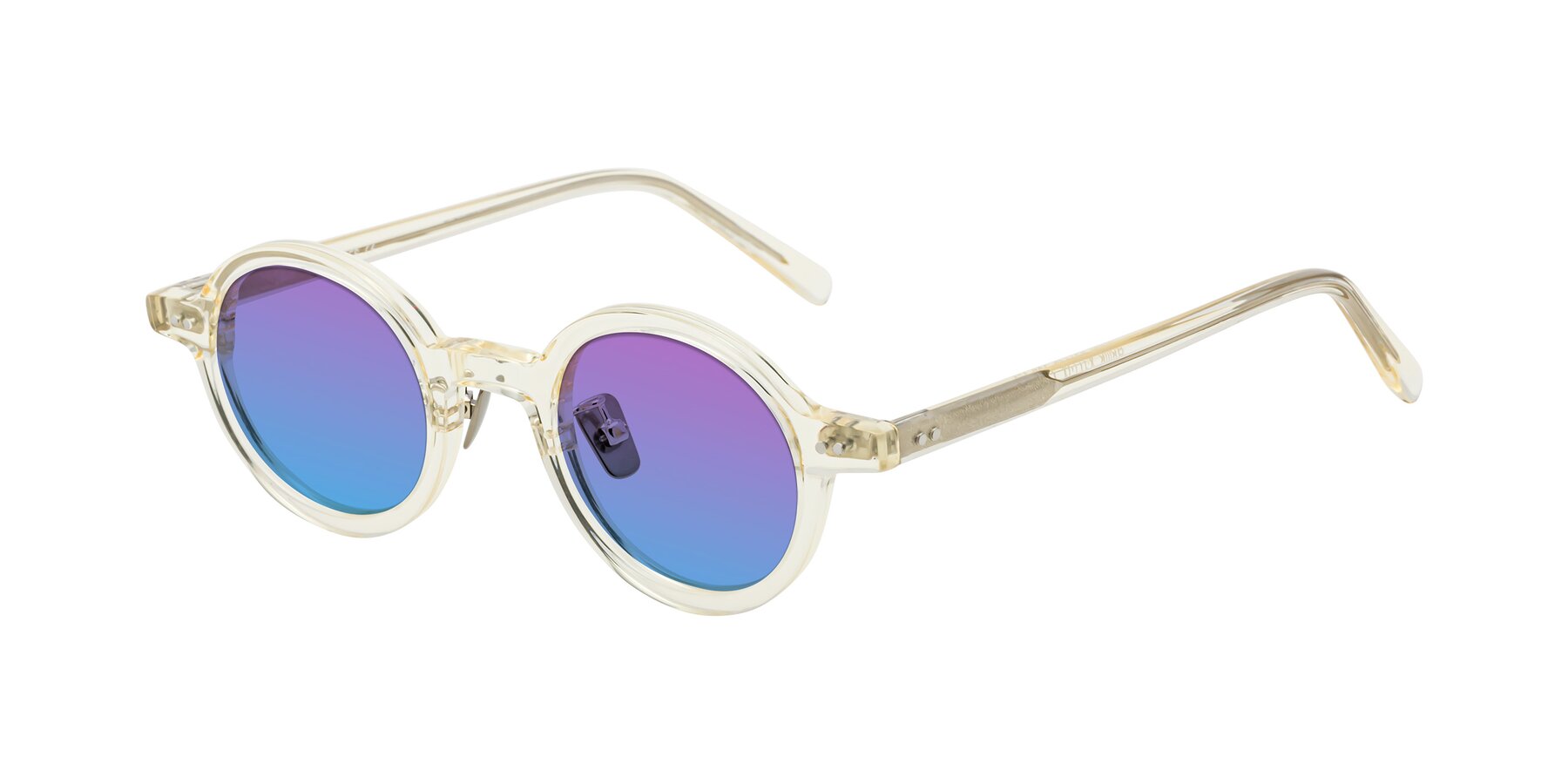 Angle of Rollin in Transparent Yellow with Purple / Blue Gradient Lenses