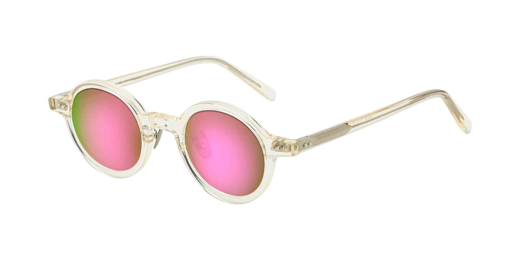 Angle of Rollin in Transparent Yellow with Pink Mirrored Lenses
