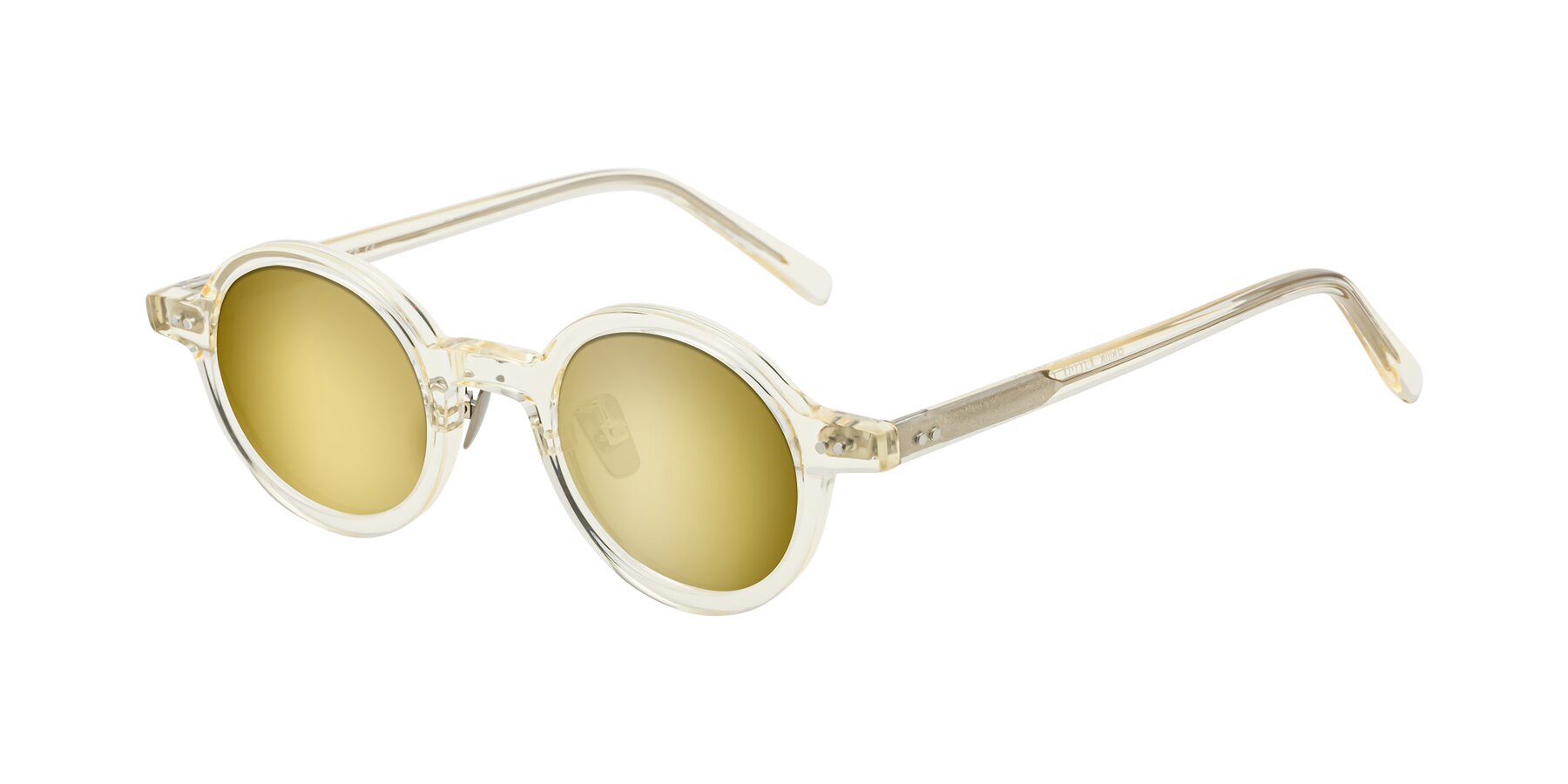 Angle of Rollin in Transparent Yellow with Gold Mirrored Lenses