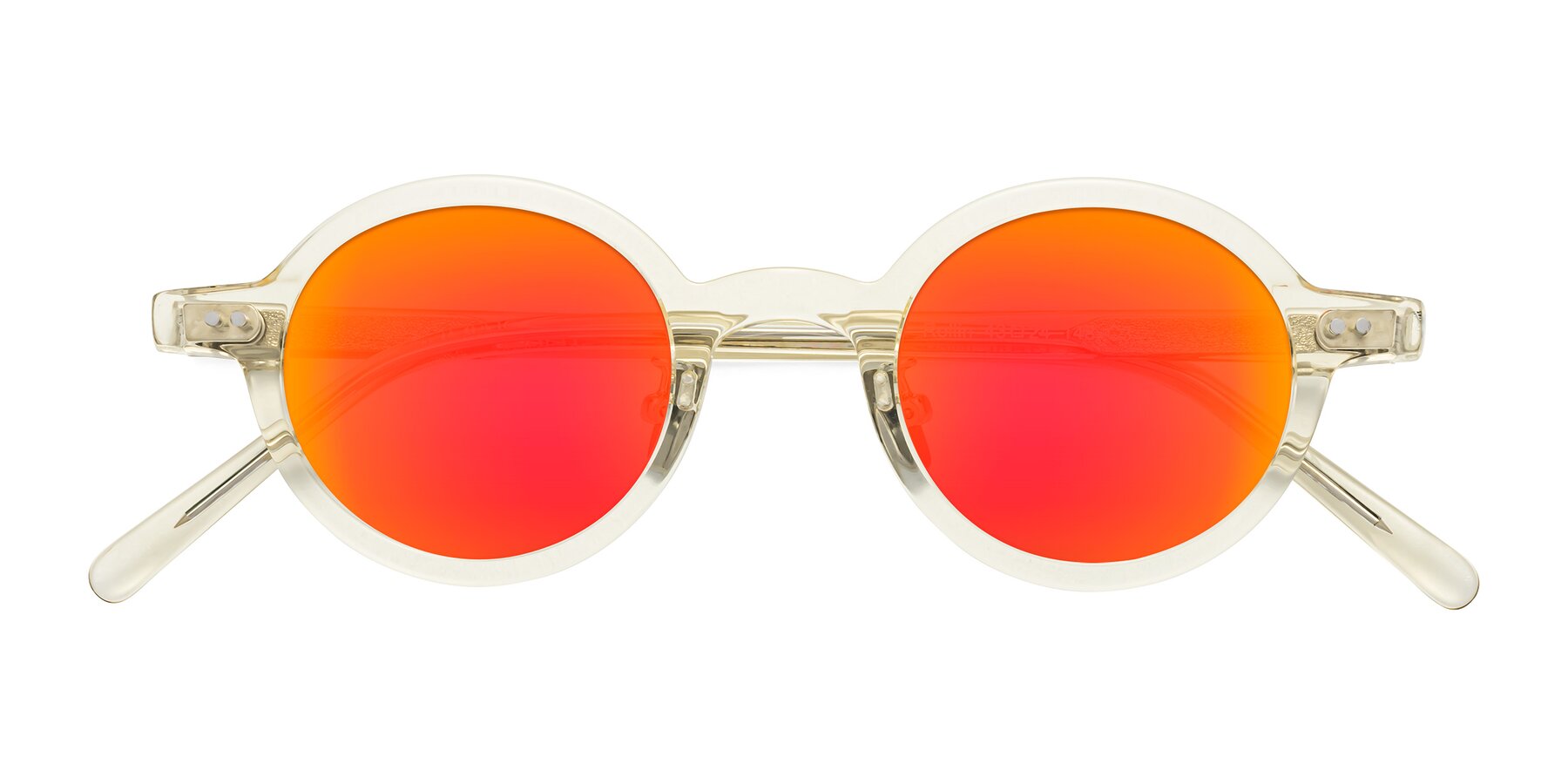 Folded Front of Rollin in Transparent Yellow with Red Gold Mirrored Lenses