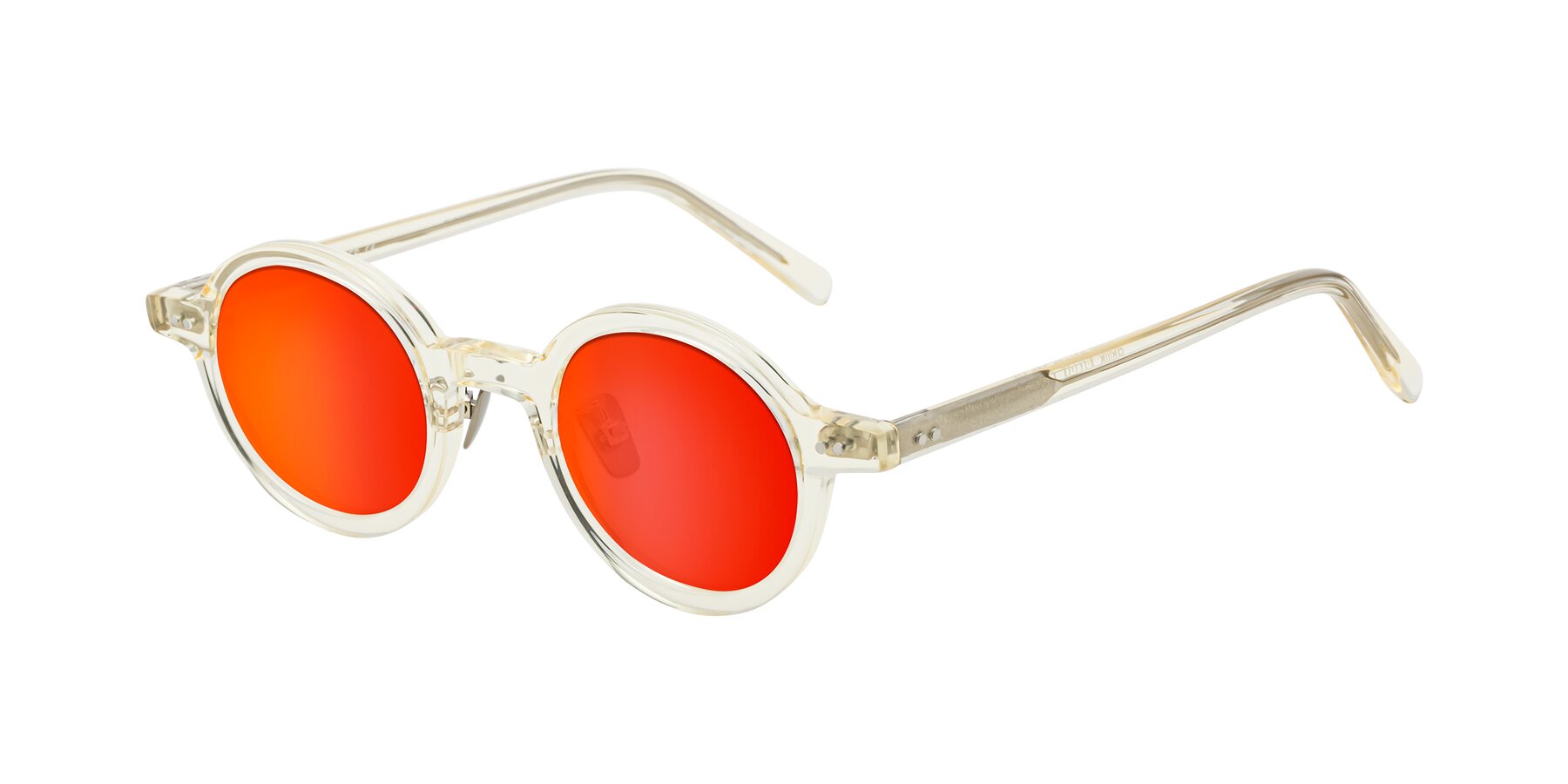 Angle of Rollin in Transparent Yellow with Red Gold Mirrored Lenses