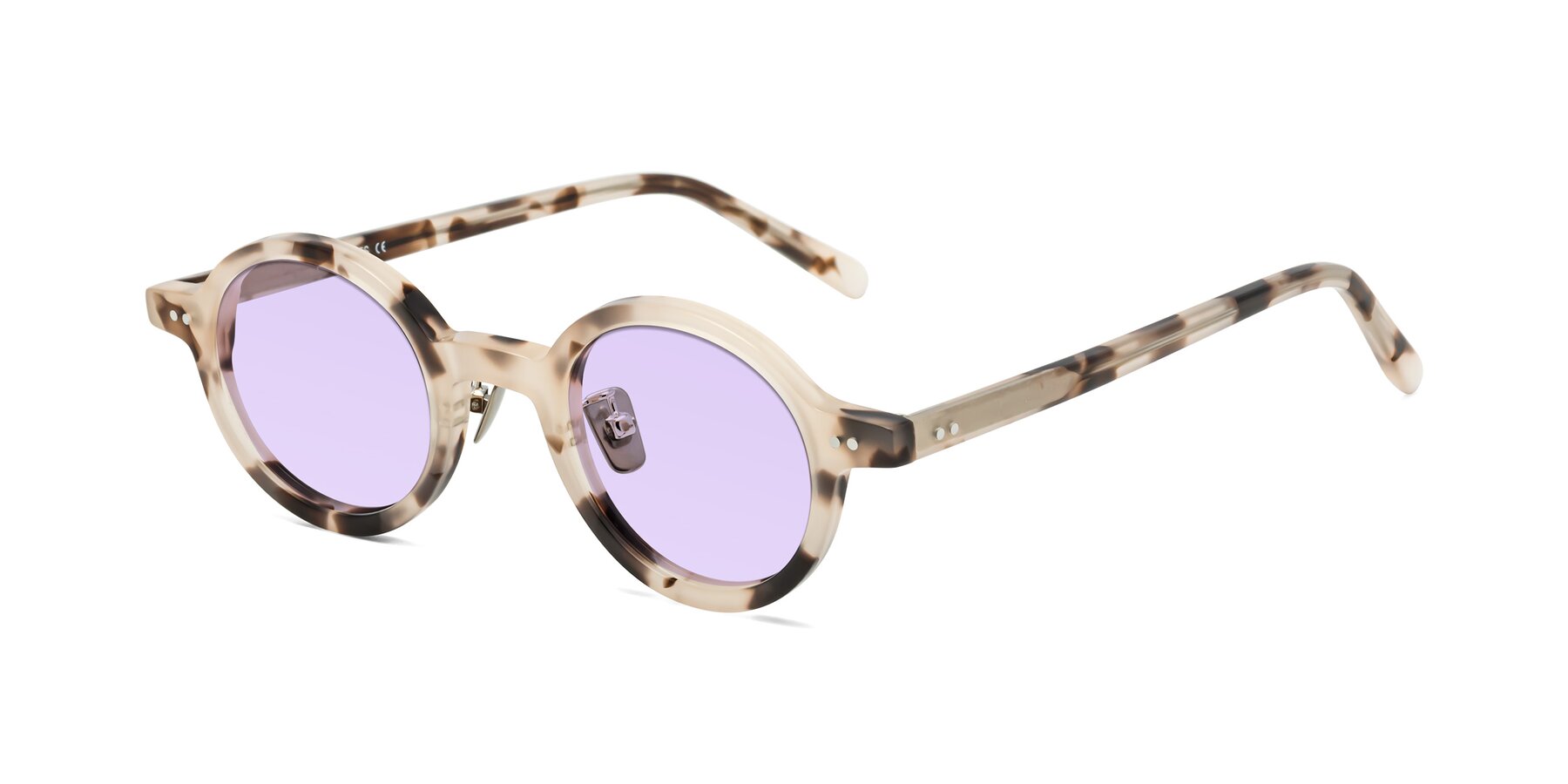 Angle of Rollin in Ivory Tortoise with Light Purple Tinted Lenses